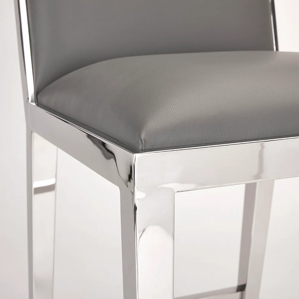 Emario Counter Chair: Grey Leatherette - Image 3