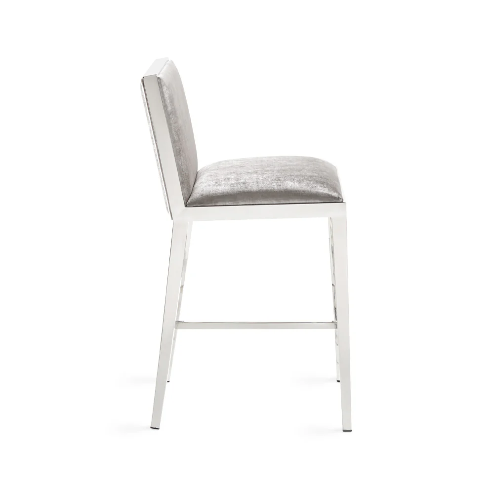 Emario Counter Chair: Grey Velvet - Image 2