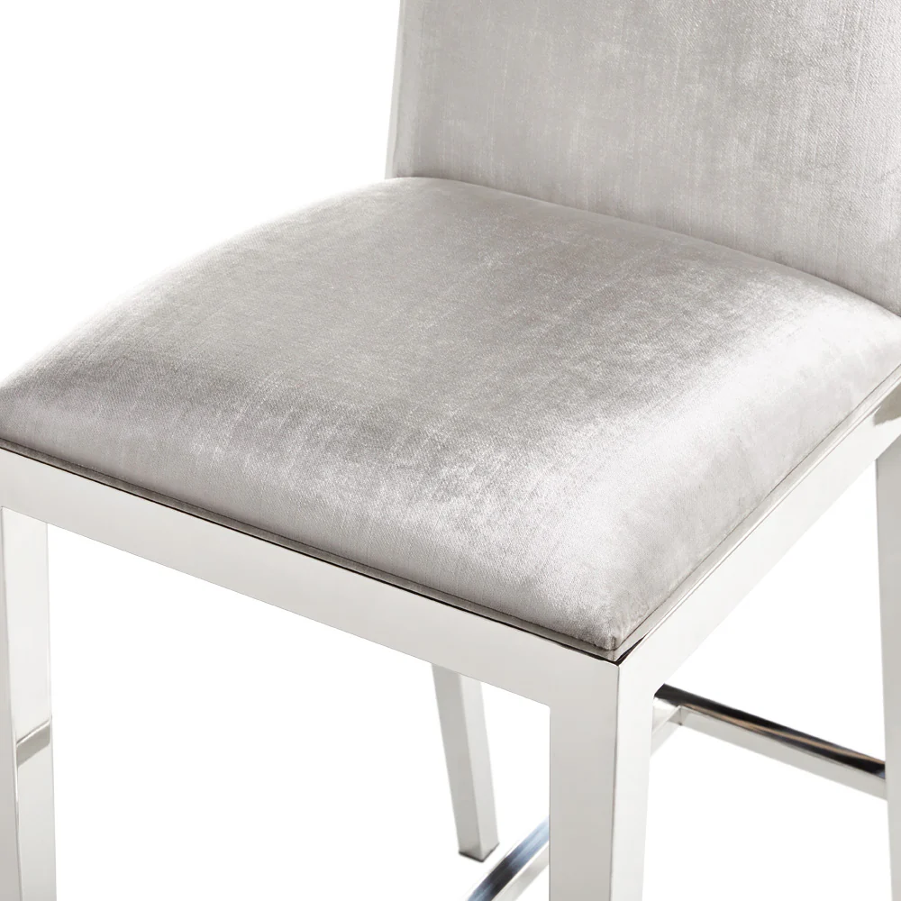 Emario Counter Chair: Grey Velvet - Image 4