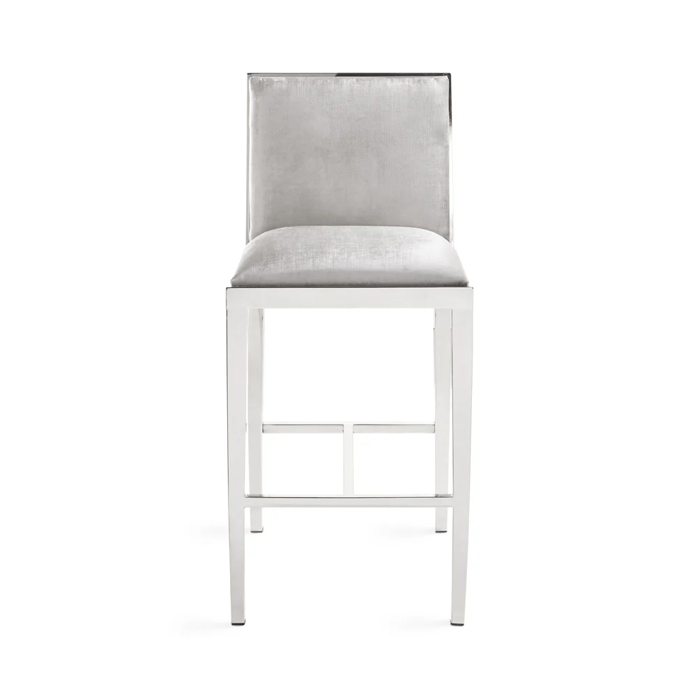 Emario Counter Chair: Grey Velvet - Image 6