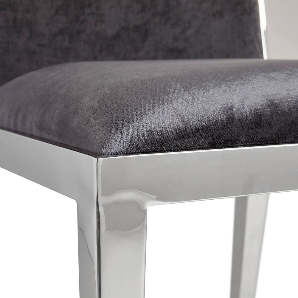 Emario Dining Chair Charcoal Velvet - Image 4