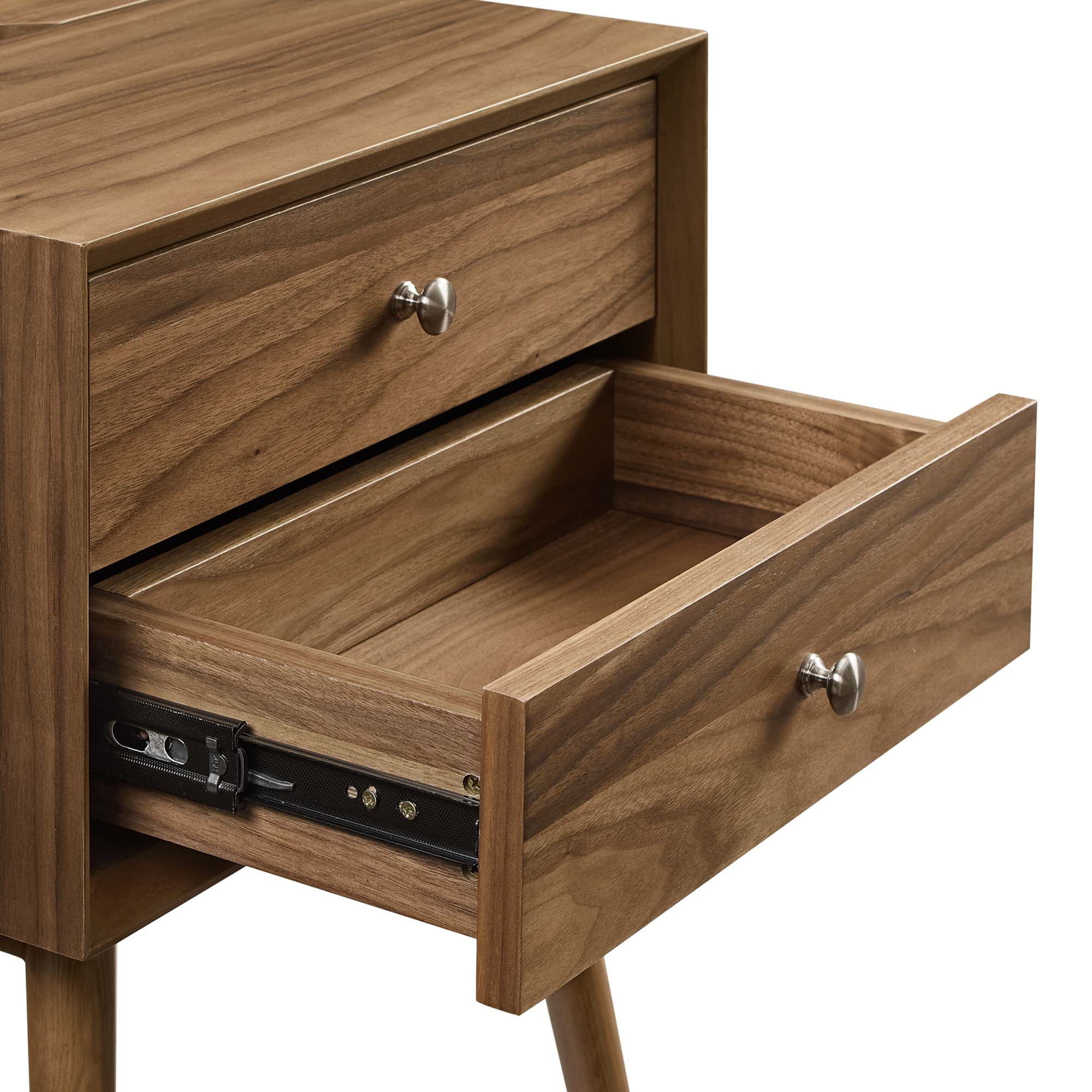 Ember Wood Nightstand With USB Ports in Walnut Walnut - Image 5