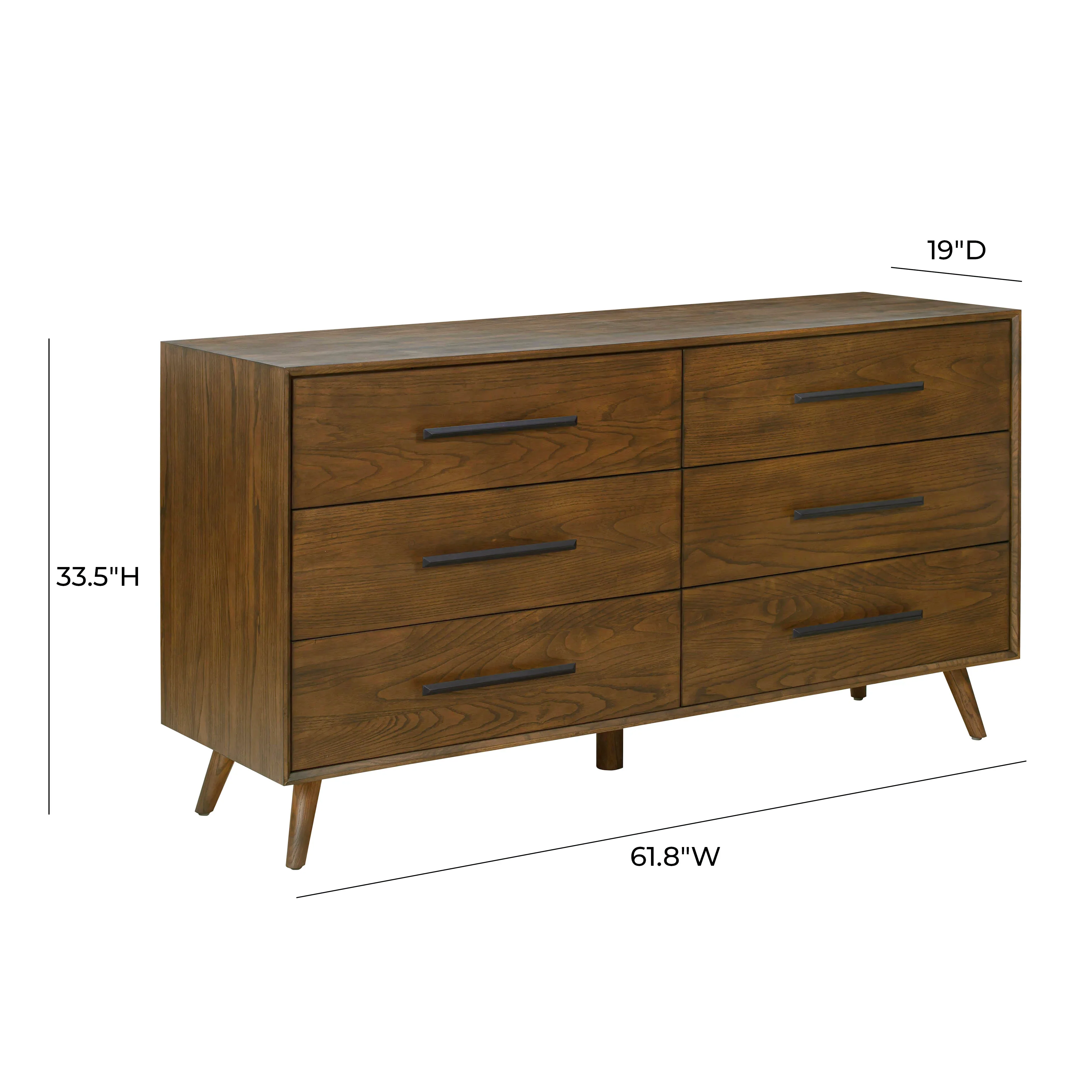 Emery 62" Walnut 6-Drawer Dresser - Image 8