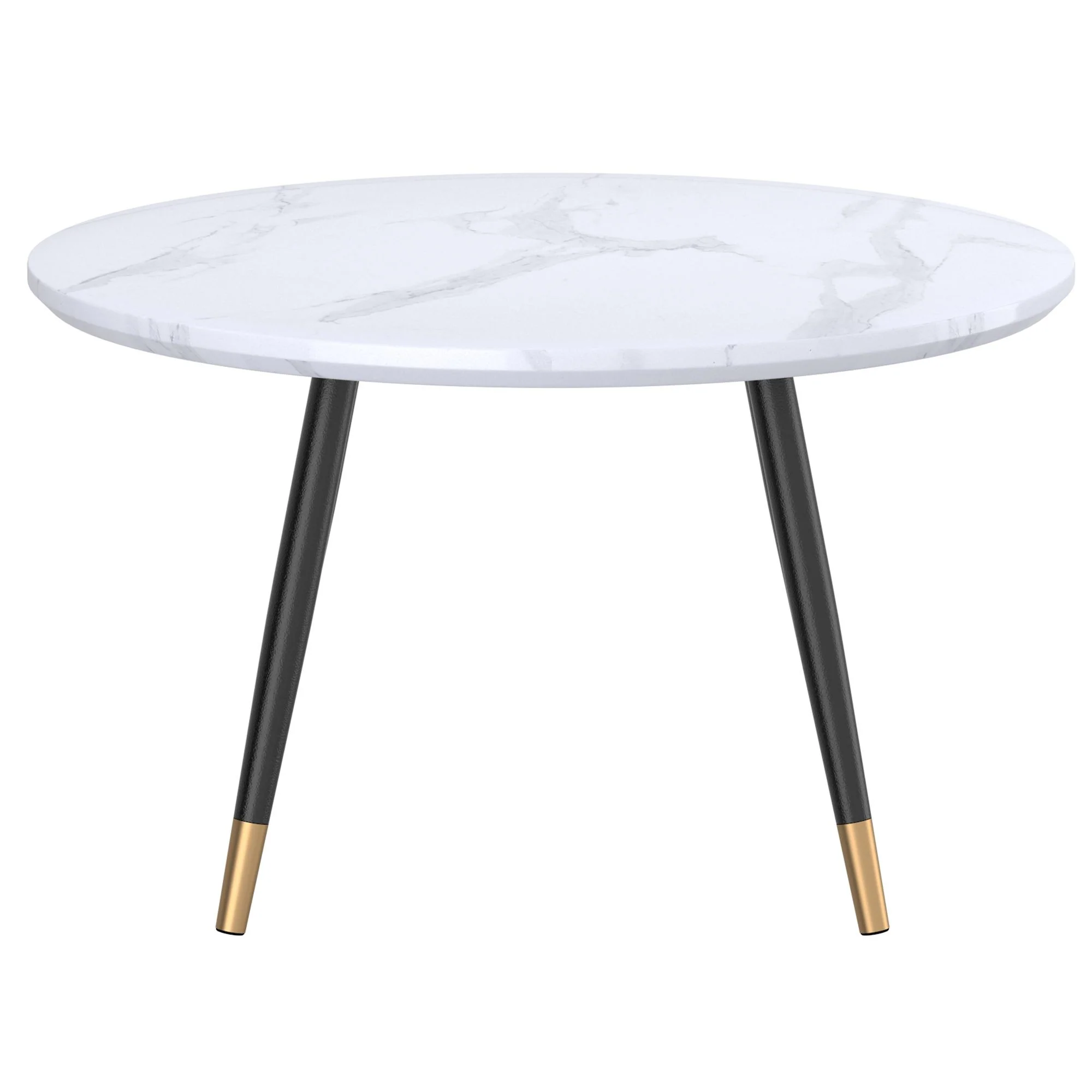 Emery Round Coffee Table in White and Black - Image 4