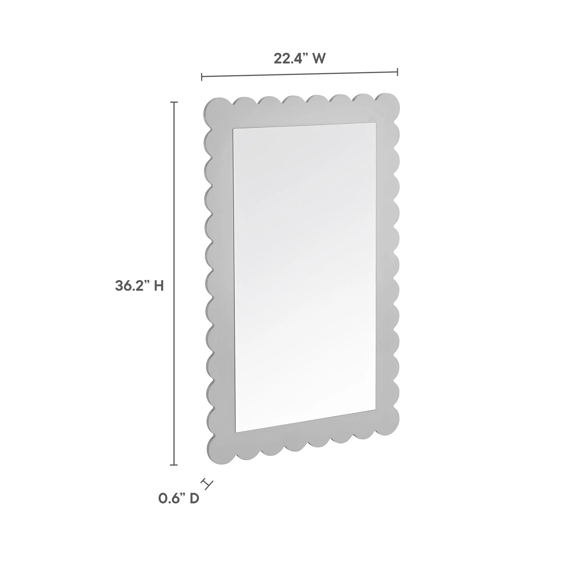 Emmeline Scalloped Rectangle Wall Mirror - Image 9