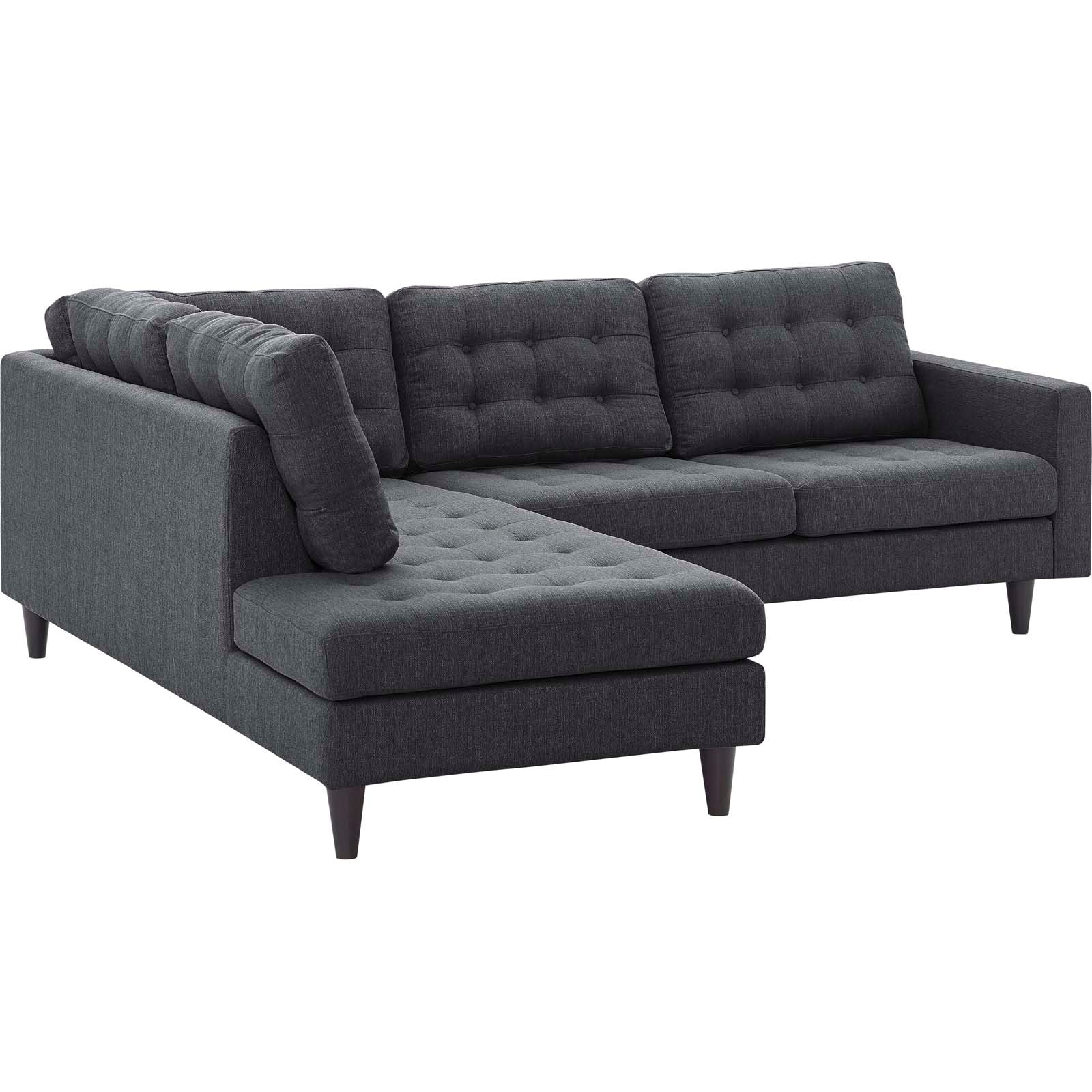 Empress 2 Piece Upholstered Fabric Left Facing Bumper Sectional - Image 3