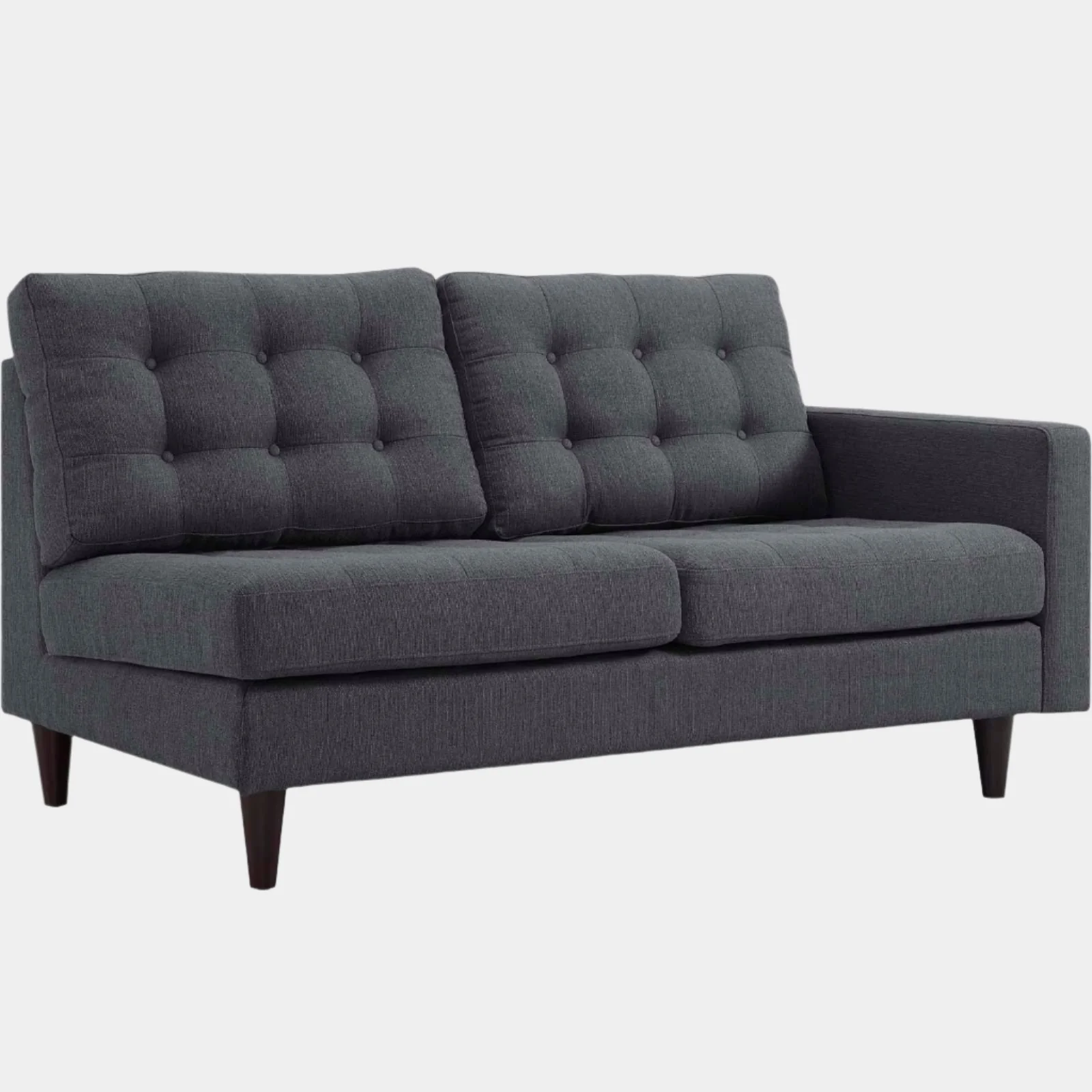 Empress Right-Facing Upholstered Fabric Loveseat
