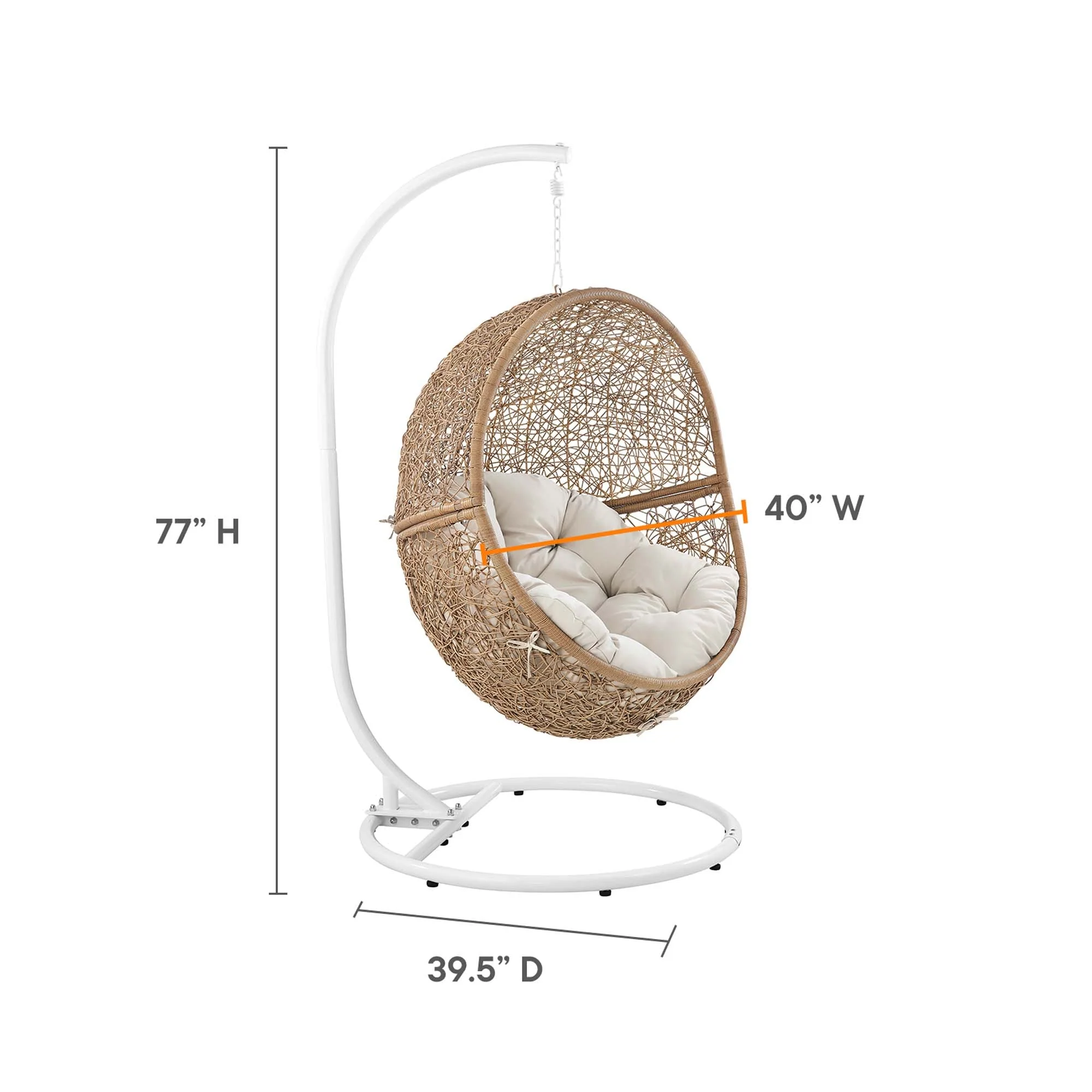 Encase Outdoor Patio Rattan Swing Chair - Image 10
