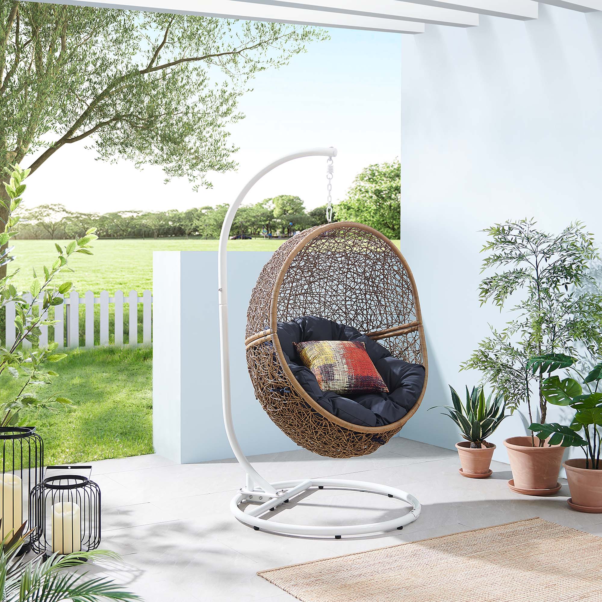 Encase Outdoor Patio Rattan Swing Chair - Image 12