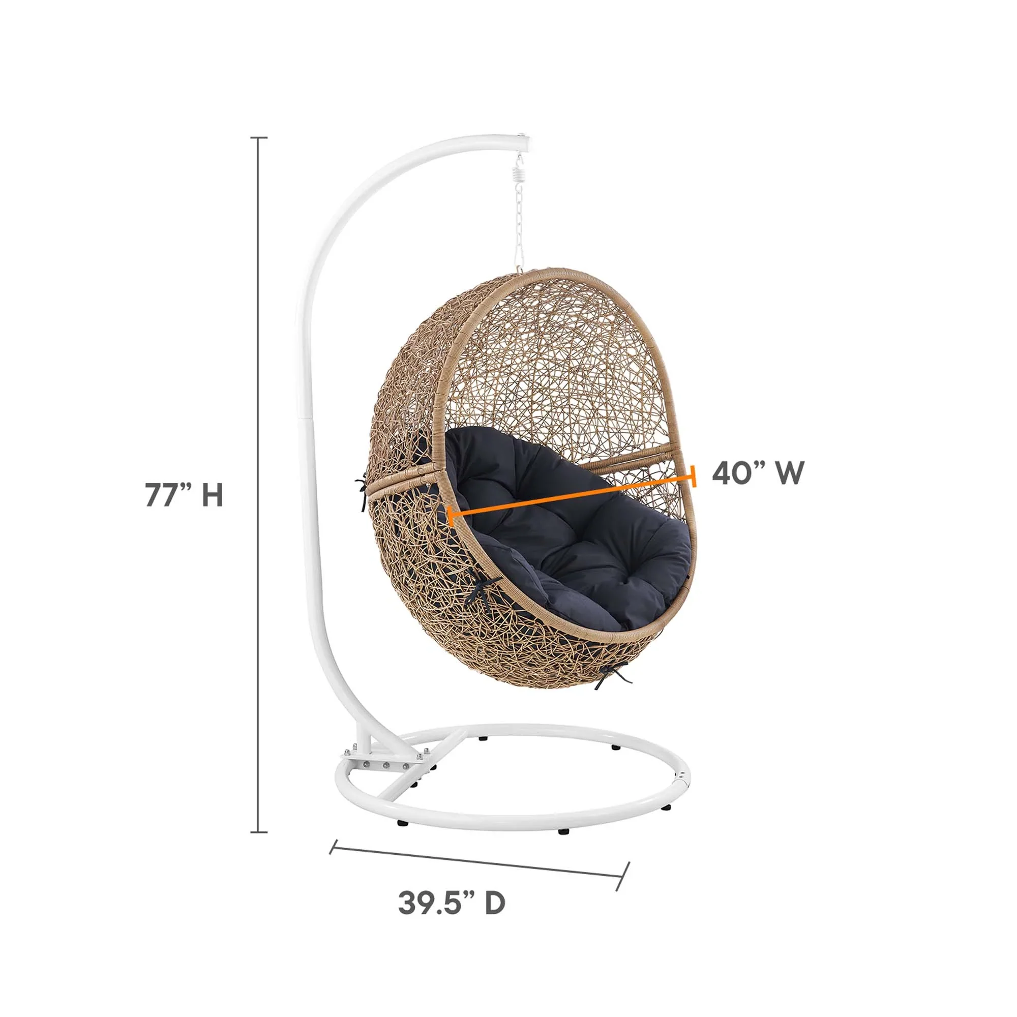 Encase Outdoor Patio Rattan Swing Chair - Image 20