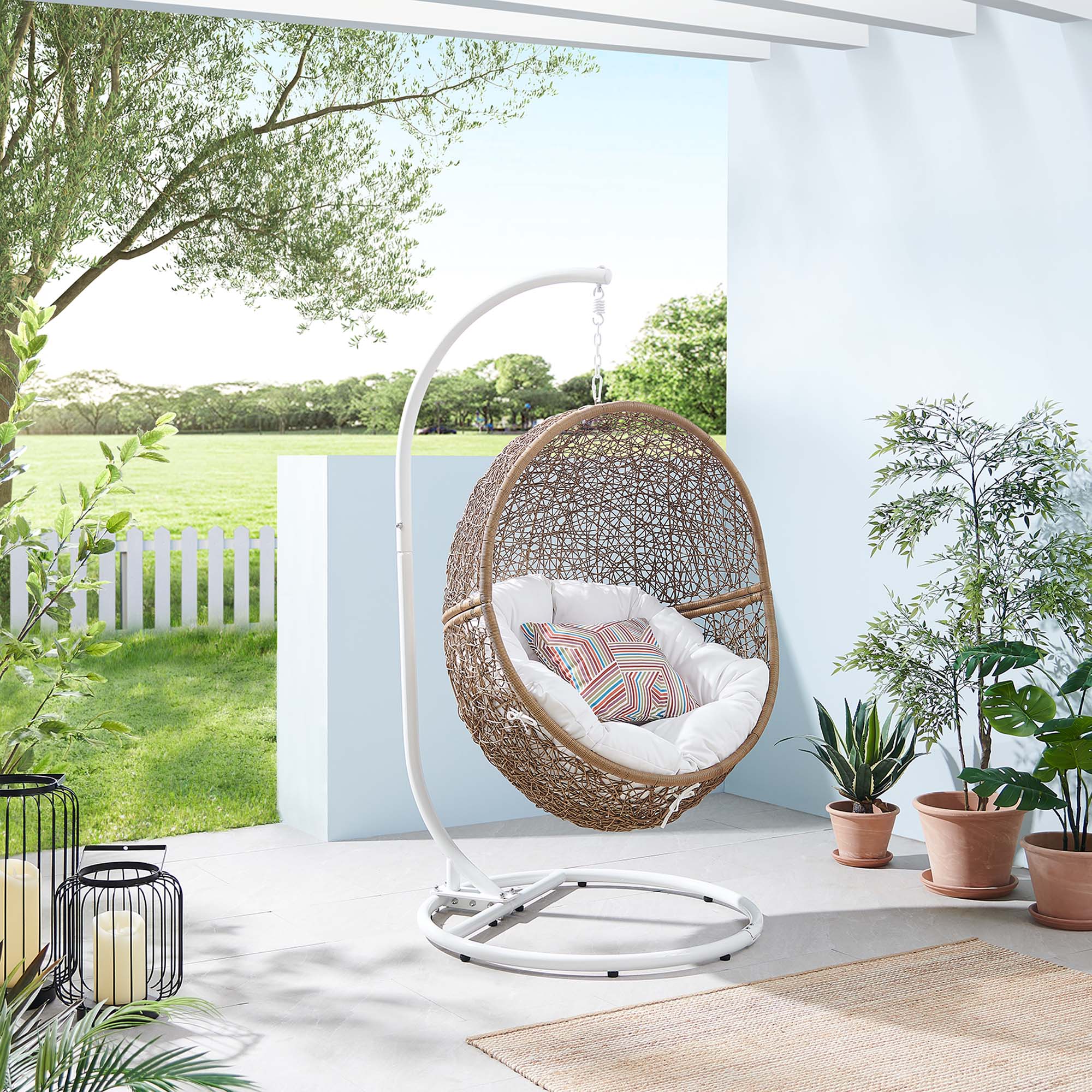 Encase Outdoor Patio Rattan Swing Chair - Image 22