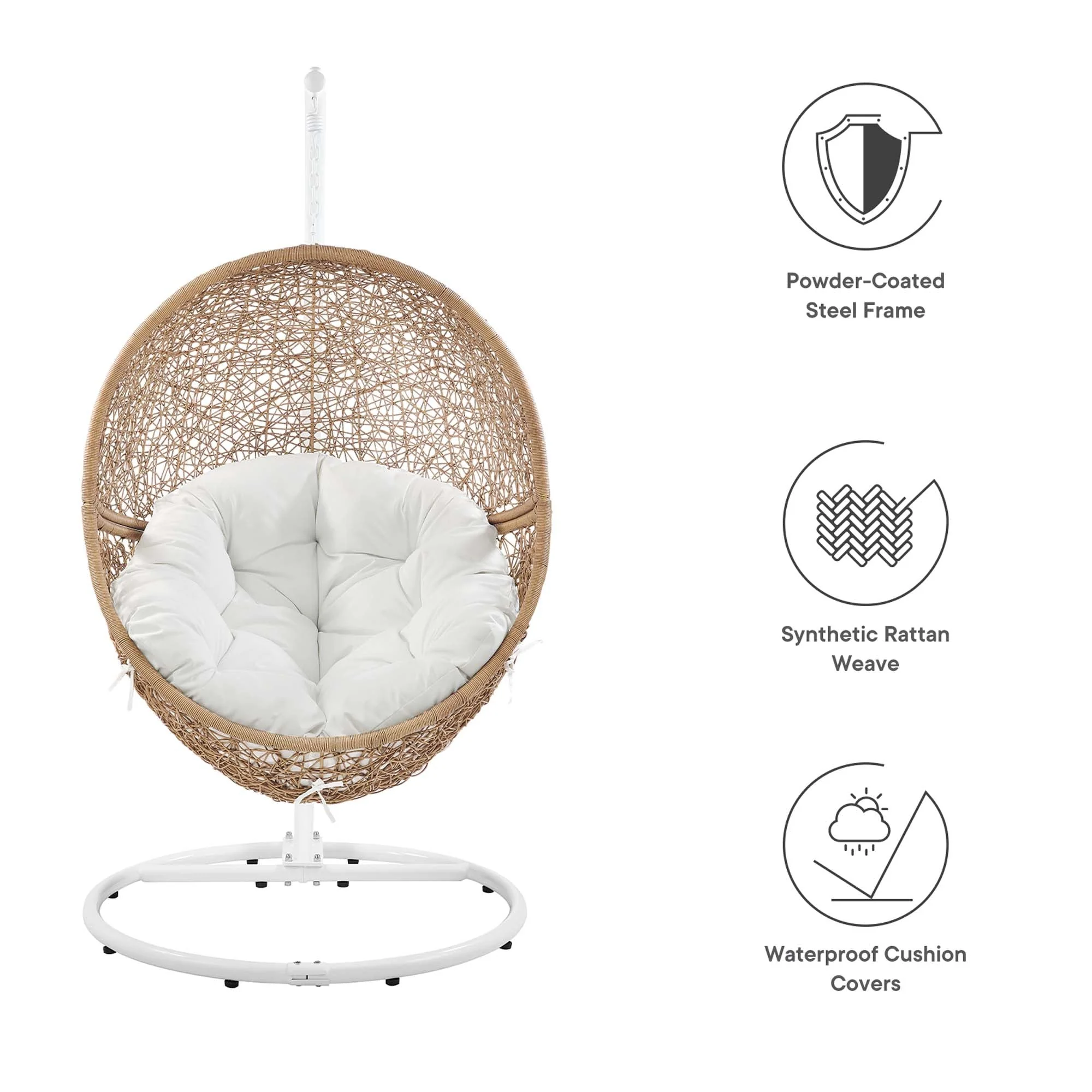 Encase Outdoor Patio Rattan Swing Chair - Image 23