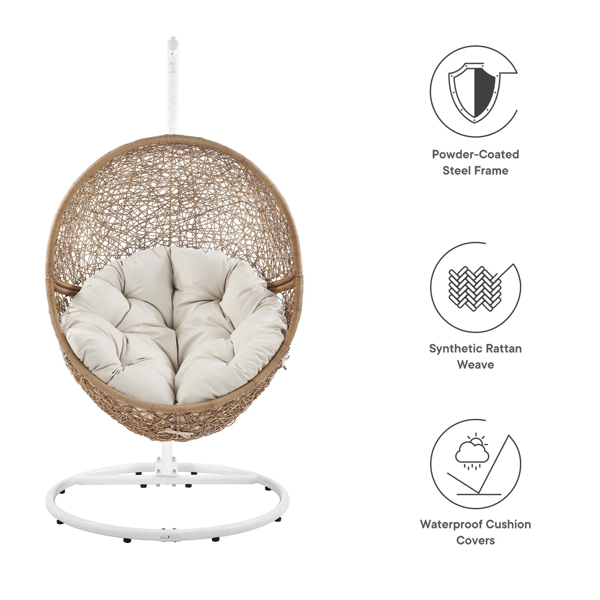 Encase Outdoor Patio Rattan Swing Chair - Image 3