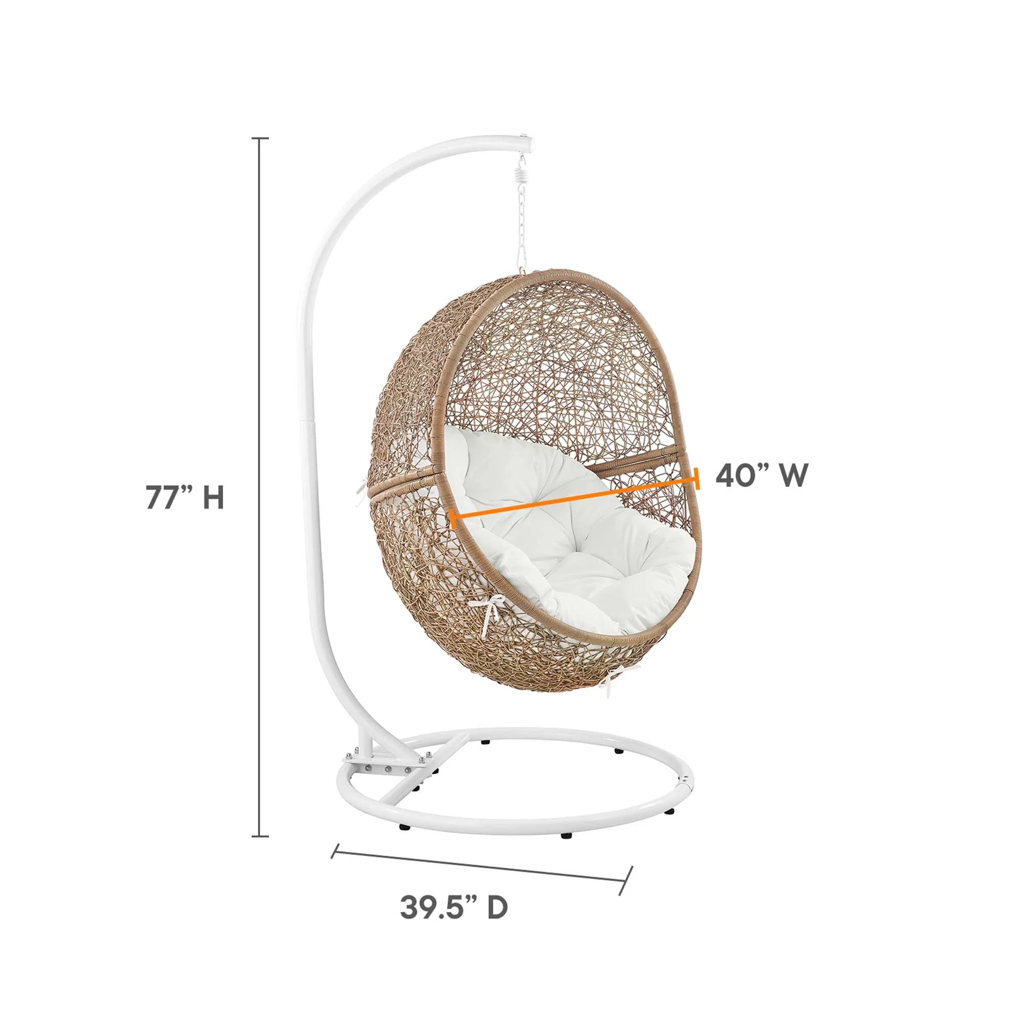 Encase Outdoor Patio Rattan Swing Chair - Image 30