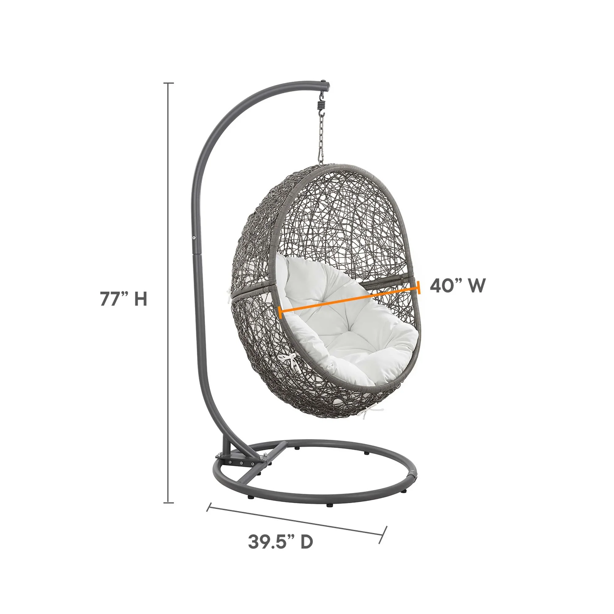 Encase Outdoor Patio Rattan Swing Chair - Image 40