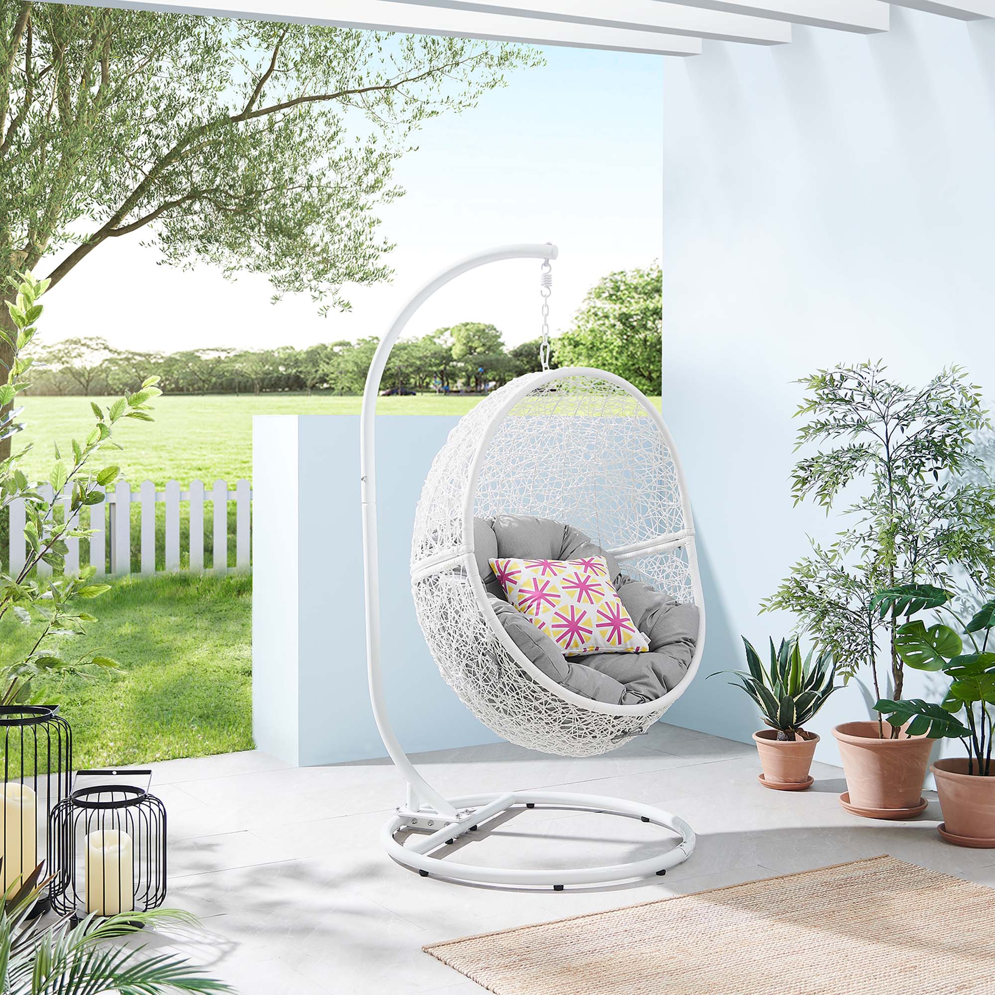 Encase Outdoor Patio Rattan Swing Chair - Image 42