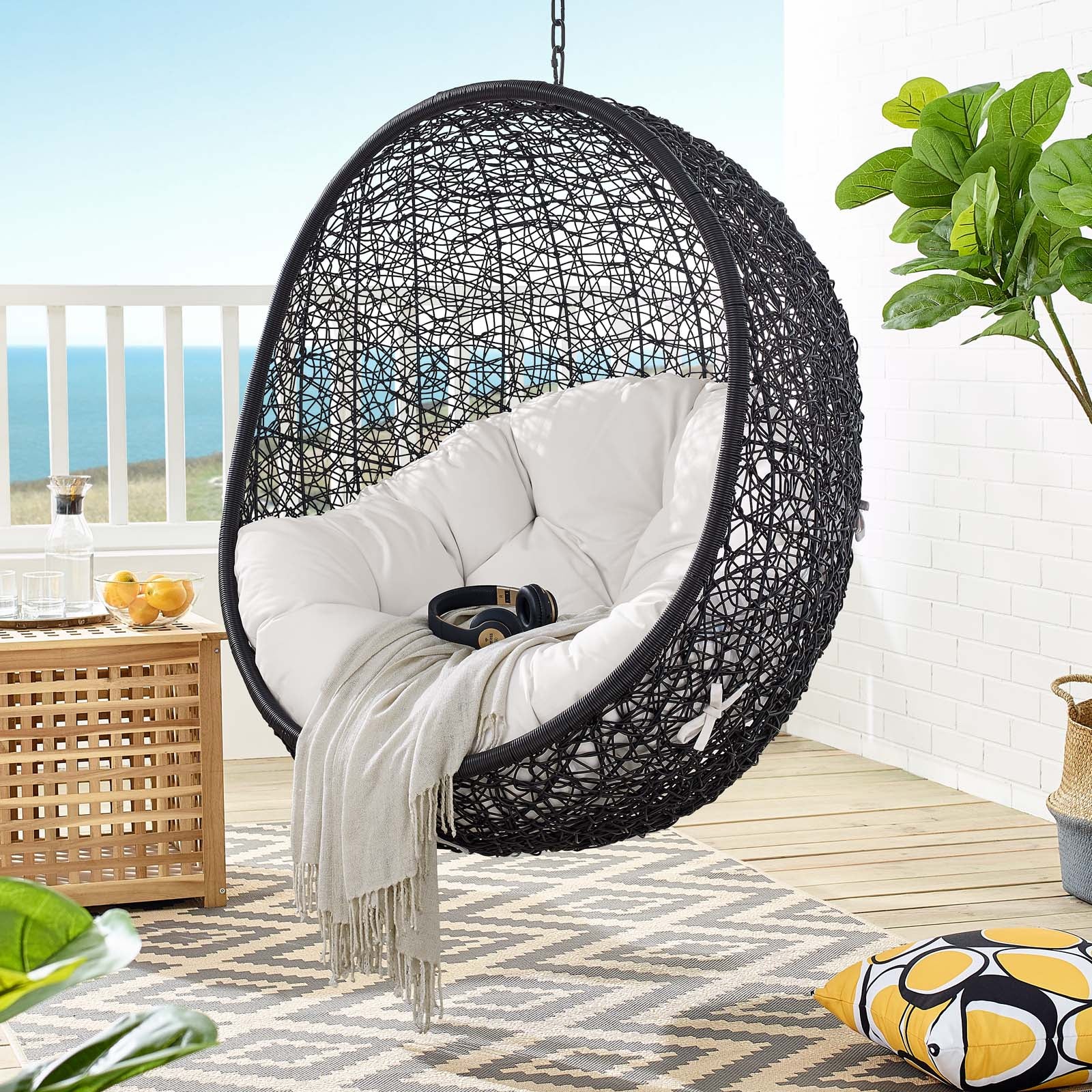 Encase Sunbrella® Fabric Swing Outdoor Patio Lounge Chair Without Stand - Image 24