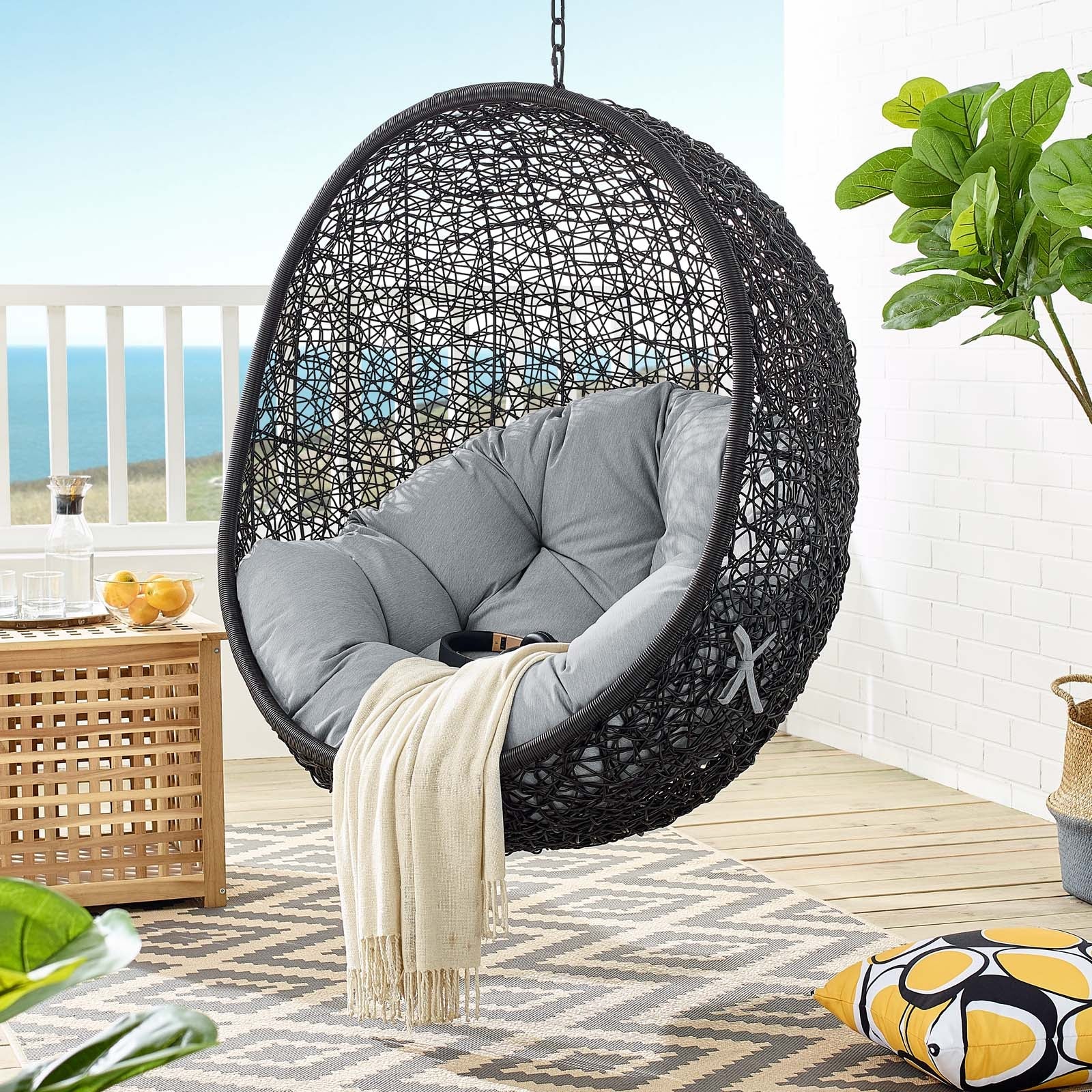 Encase Swing Outdoor Patio Lounge Chair - Image 11