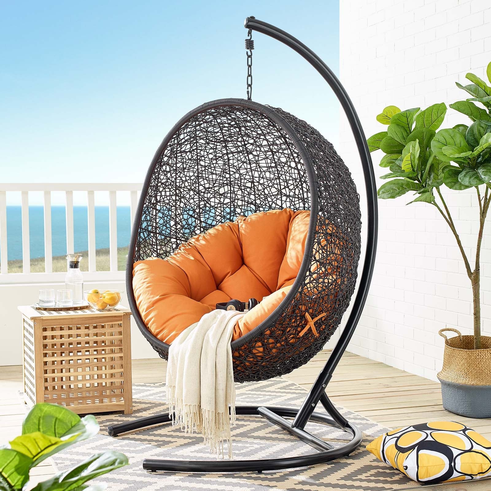 Encase Swing Outdoor Patio Lounge Chair - Image 34