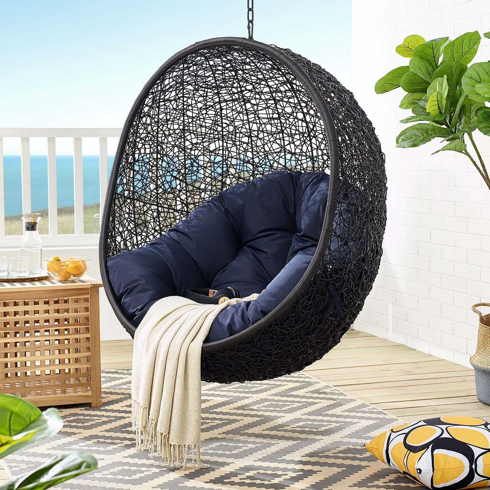Encase Swing Outdoor Patio Lounge Chair Without Stand - Image 23