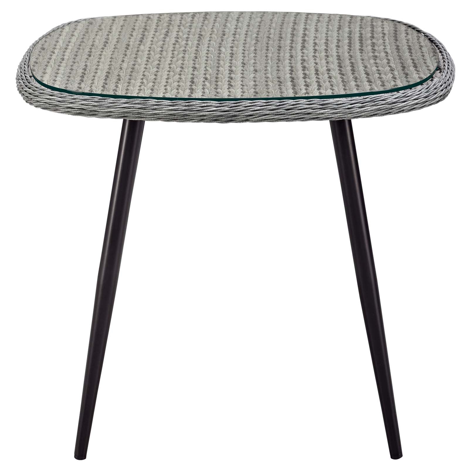 Endeavor 3 Piece Outdoor Patio Wicker Rattan Dining Set in Gray Gray - Image 7