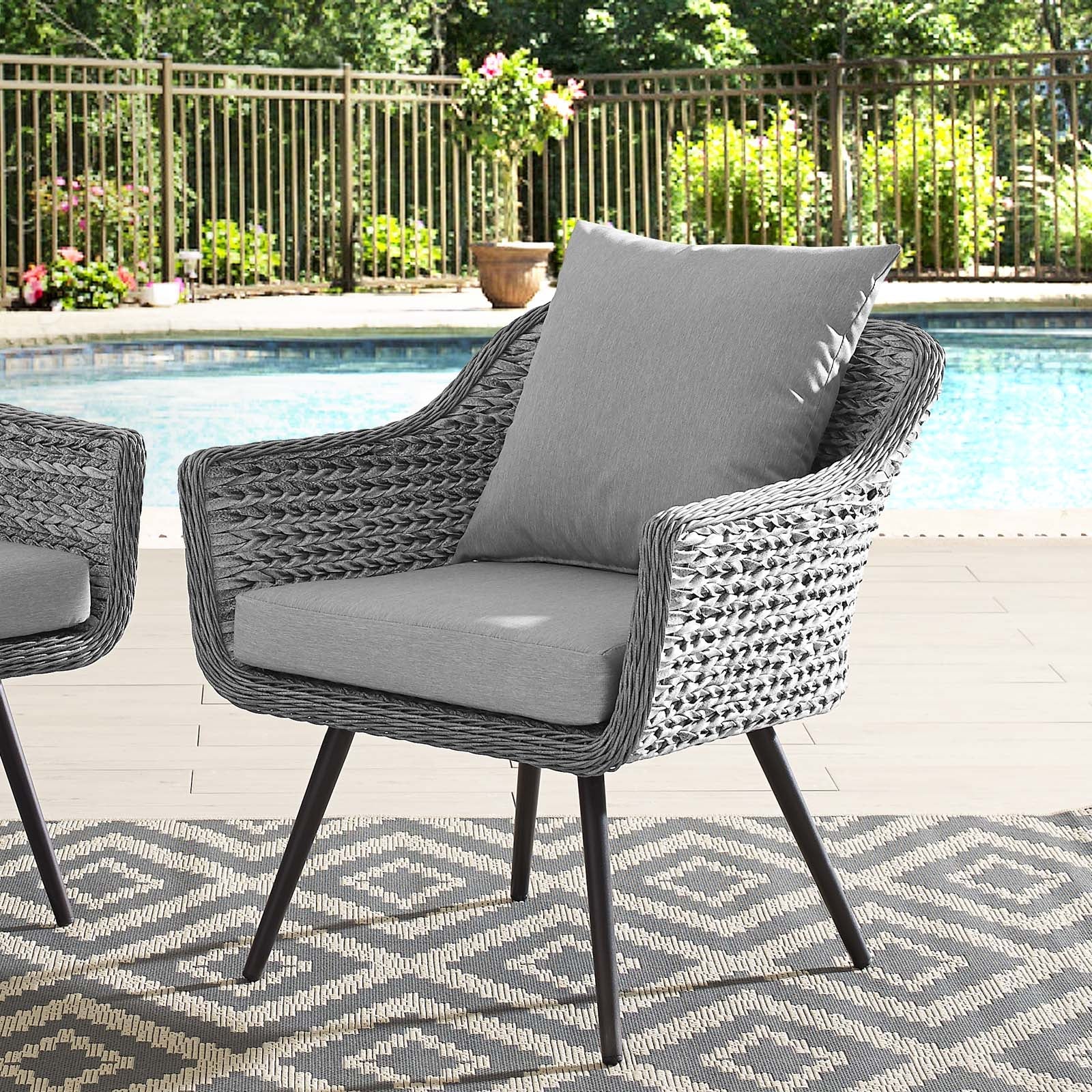 Endeavor Outdoor Patio Wicker Rattan Armchair - Image 2