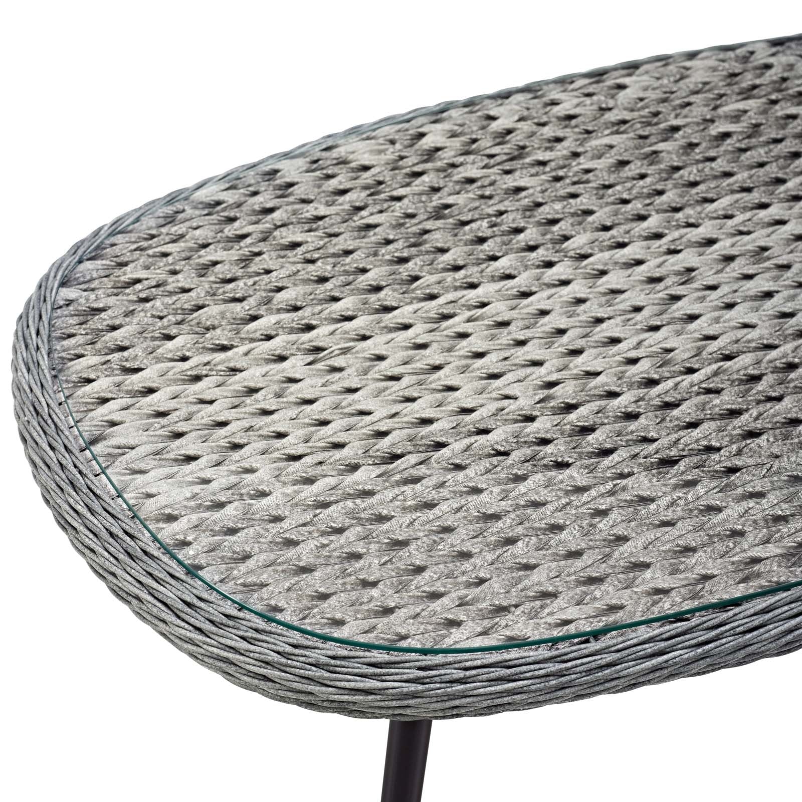Endeavor Outdoor Patio Wicker Rattan Coffee Table in Gray - Image 6