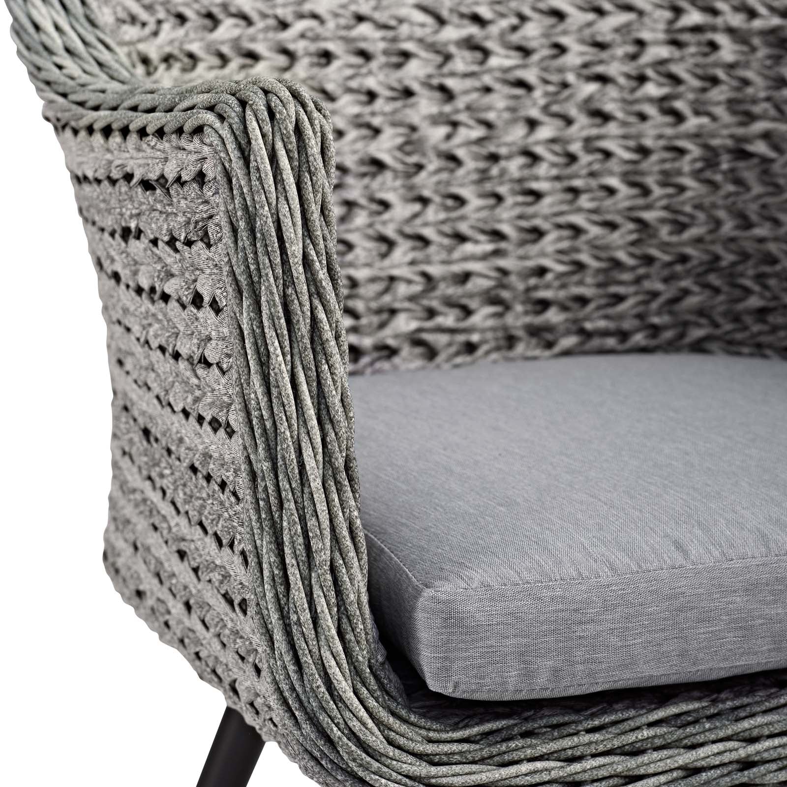 Endeavor Outdoor Patio Wicker Rattan Dining Armchair in Gray - Image 5