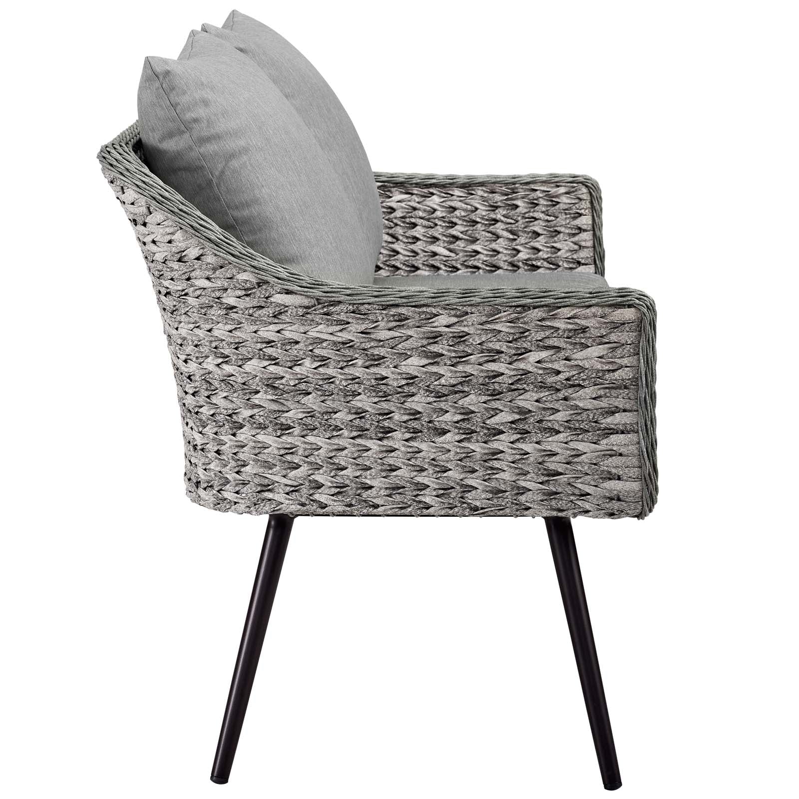 Endeavor Outdoor Patio Wicker Rattan Loveseat - Image 3