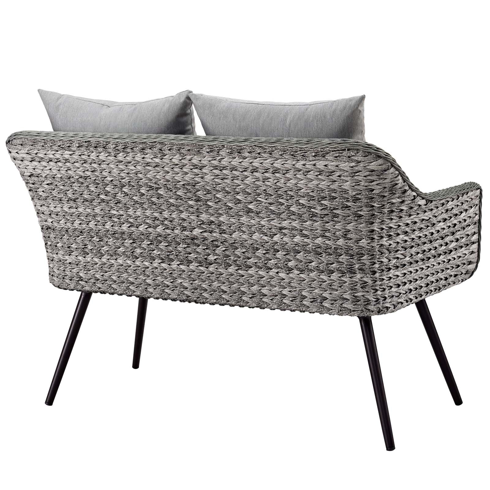 Endeavor Outdoor Patio Wicker Rattan Loveseat - Image 4