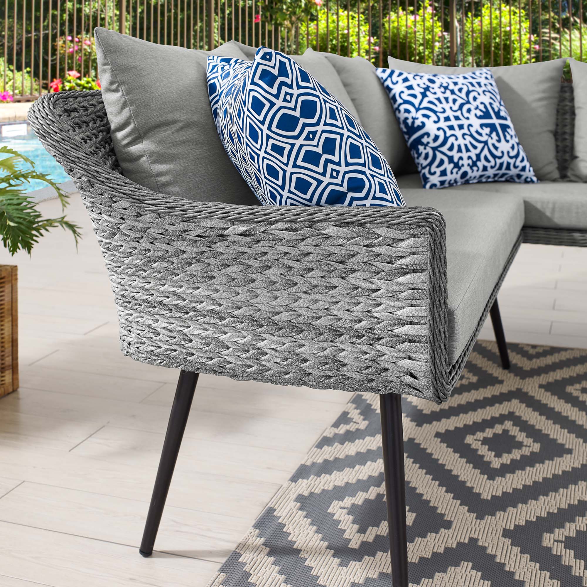Endeavor Outdoor Patio Wicker Rattan Sectional Sofa - Image 3