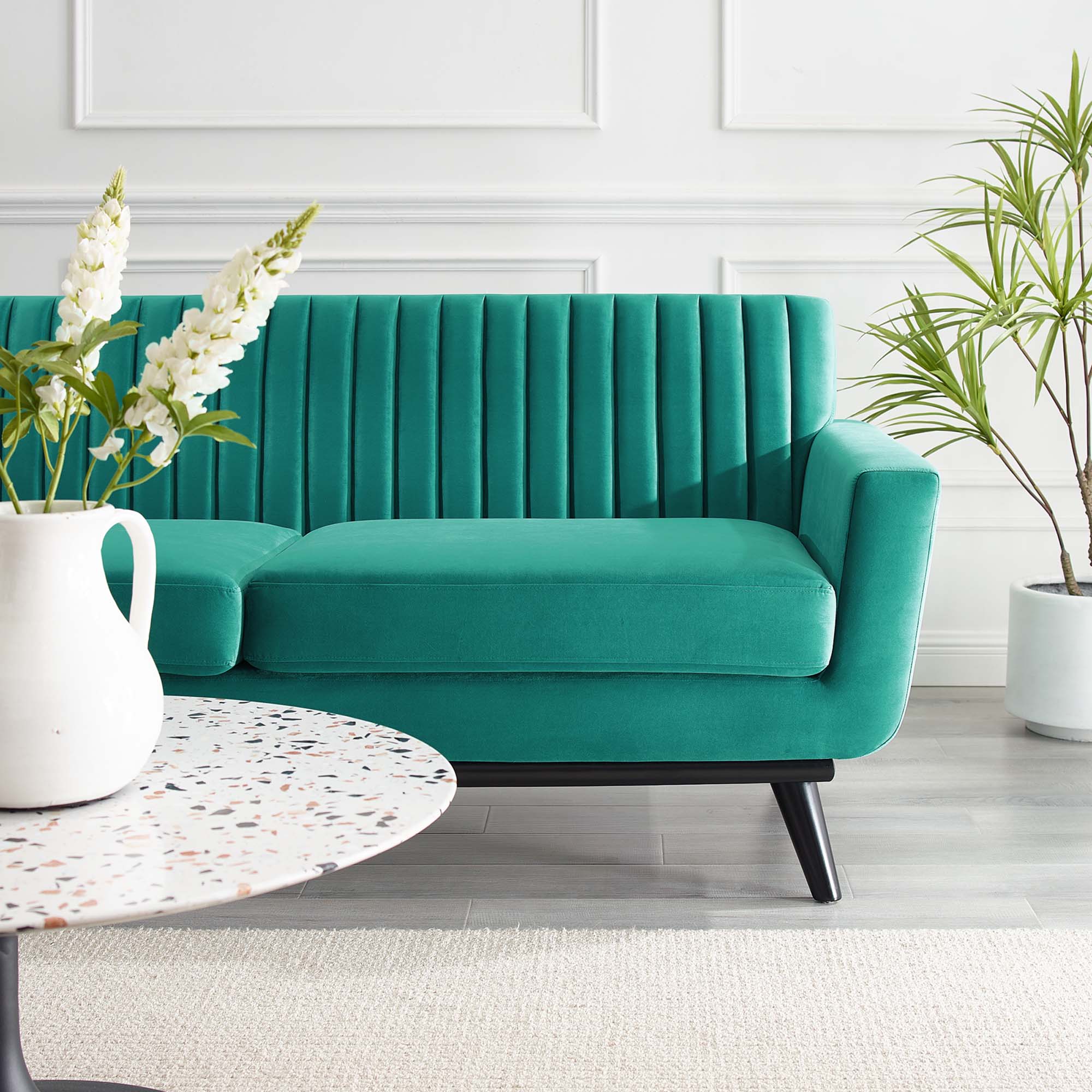 Engage Channel Tufted Performance Velvet Loveseat - Image 2