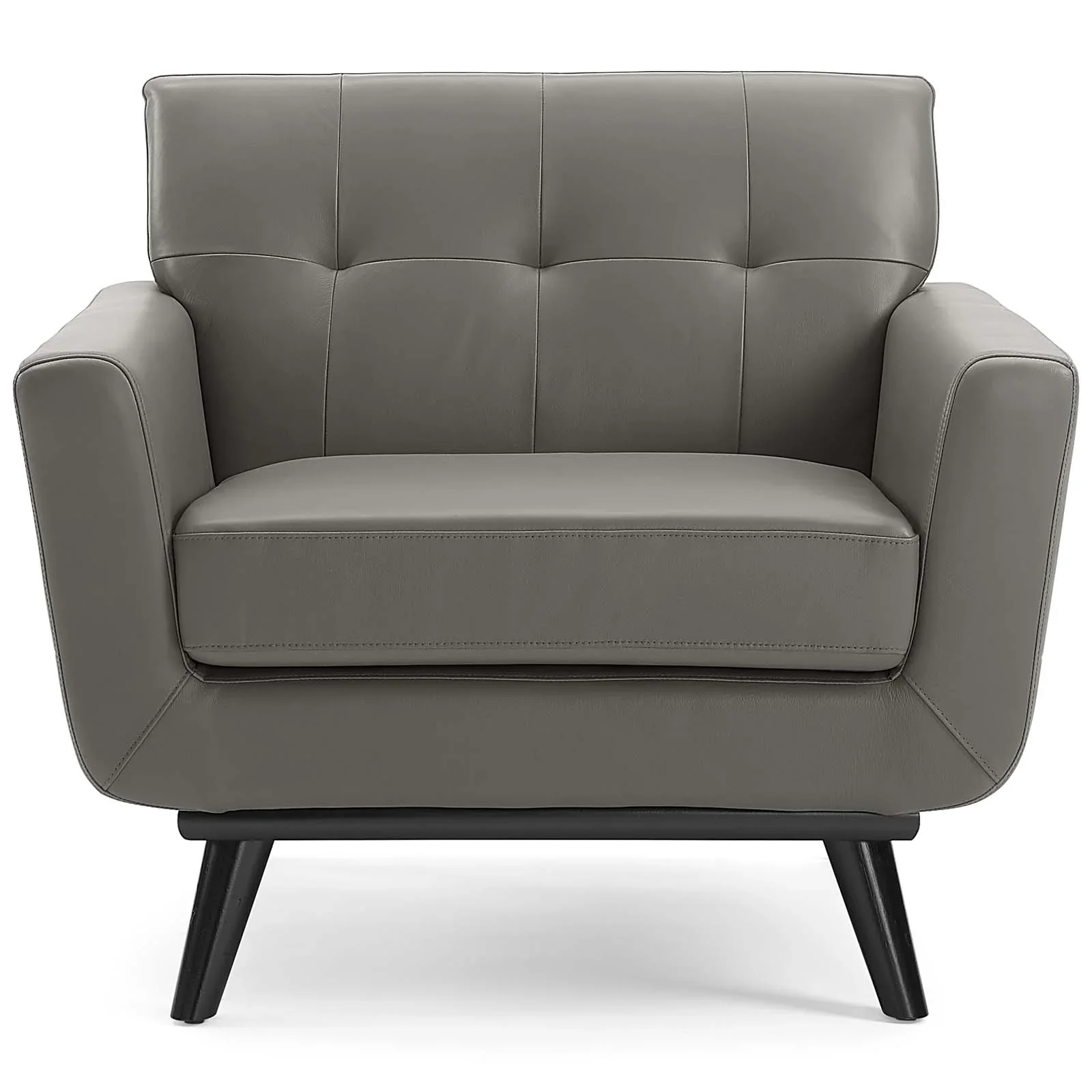 Engage Top-Grain Leather Living Room Lounge Accent Armchair - Image 3