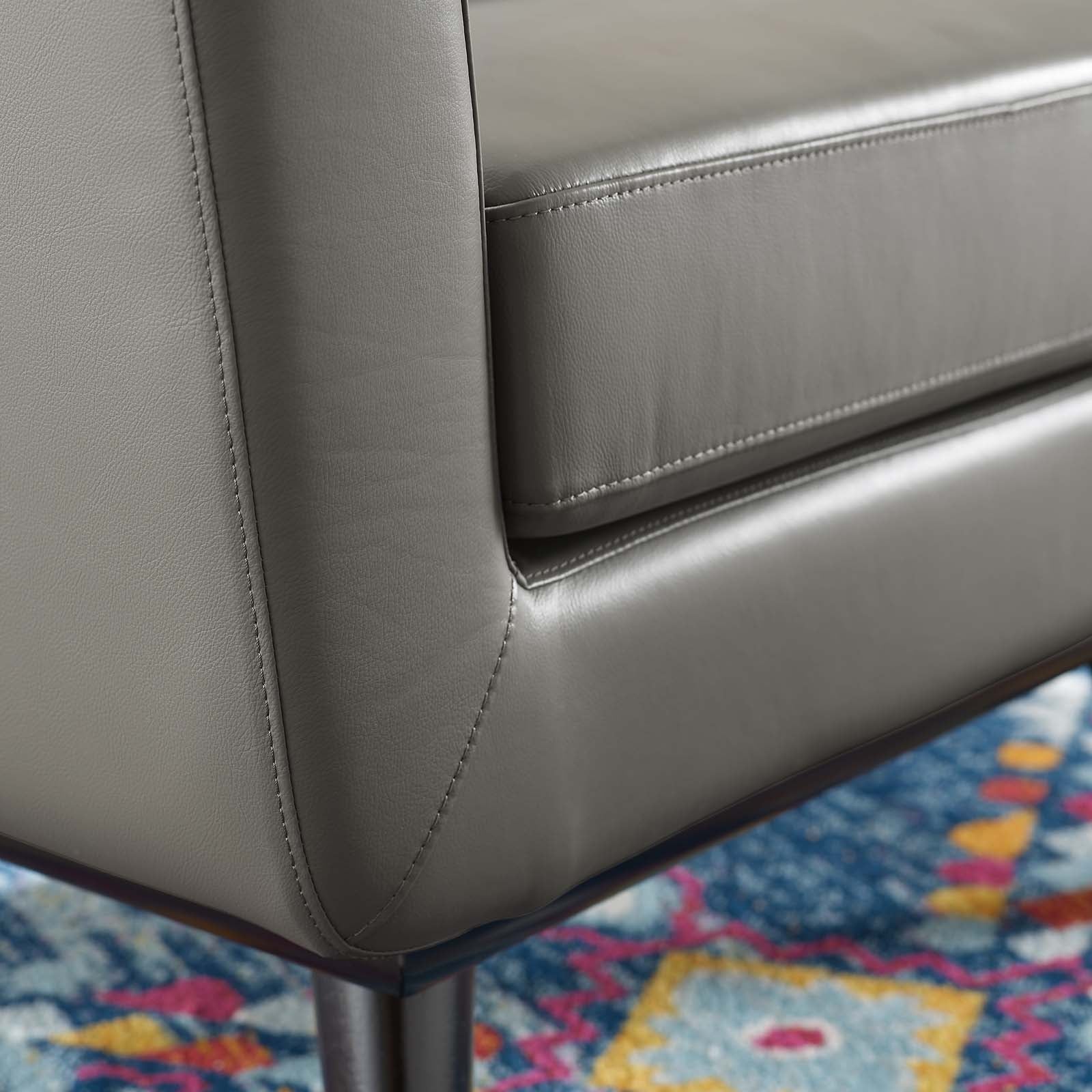 Engage Top-Grain Leather Living Room Lounge Accent Armchair - Image 6
