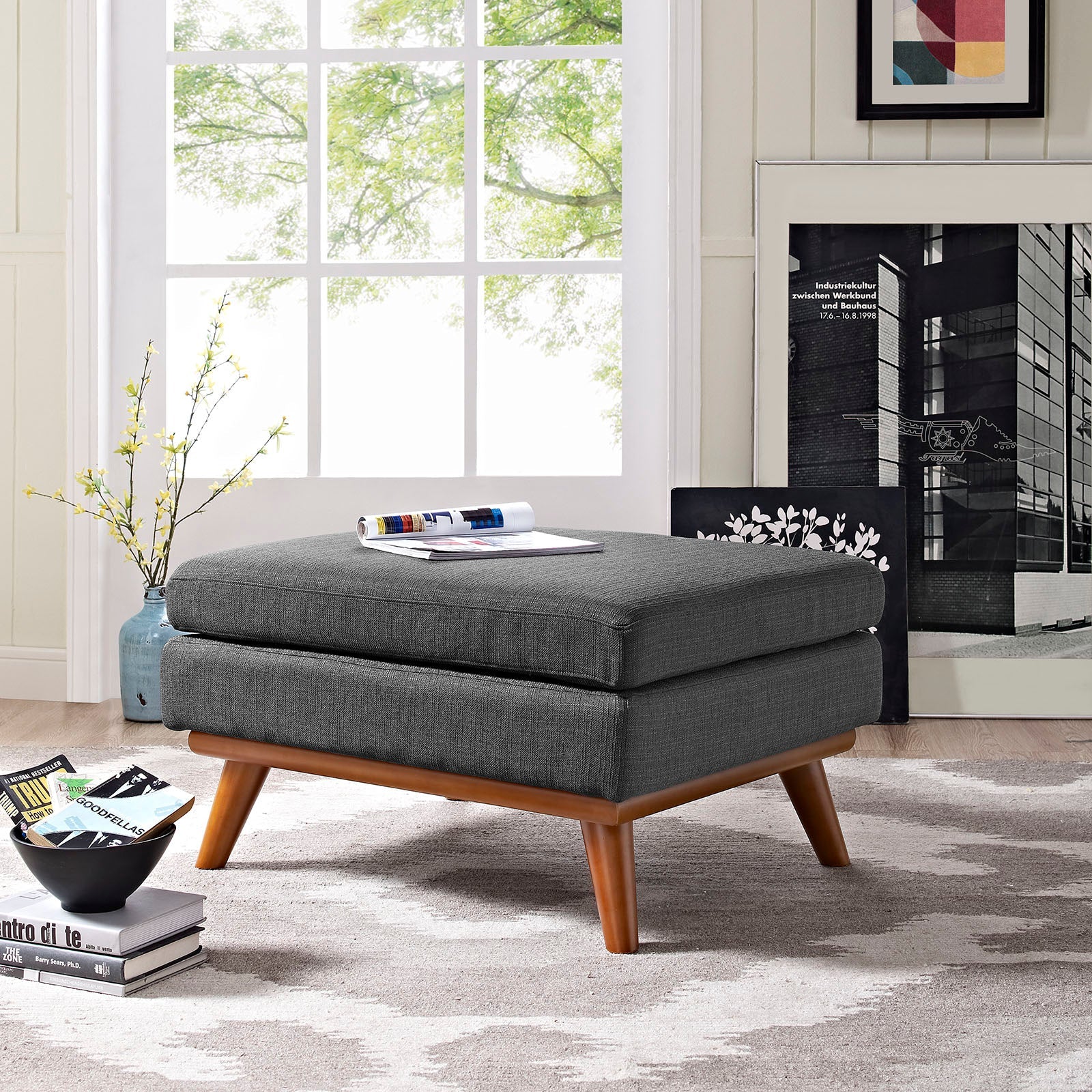 Engage Upholstered Fabric Ottoman - Image 10