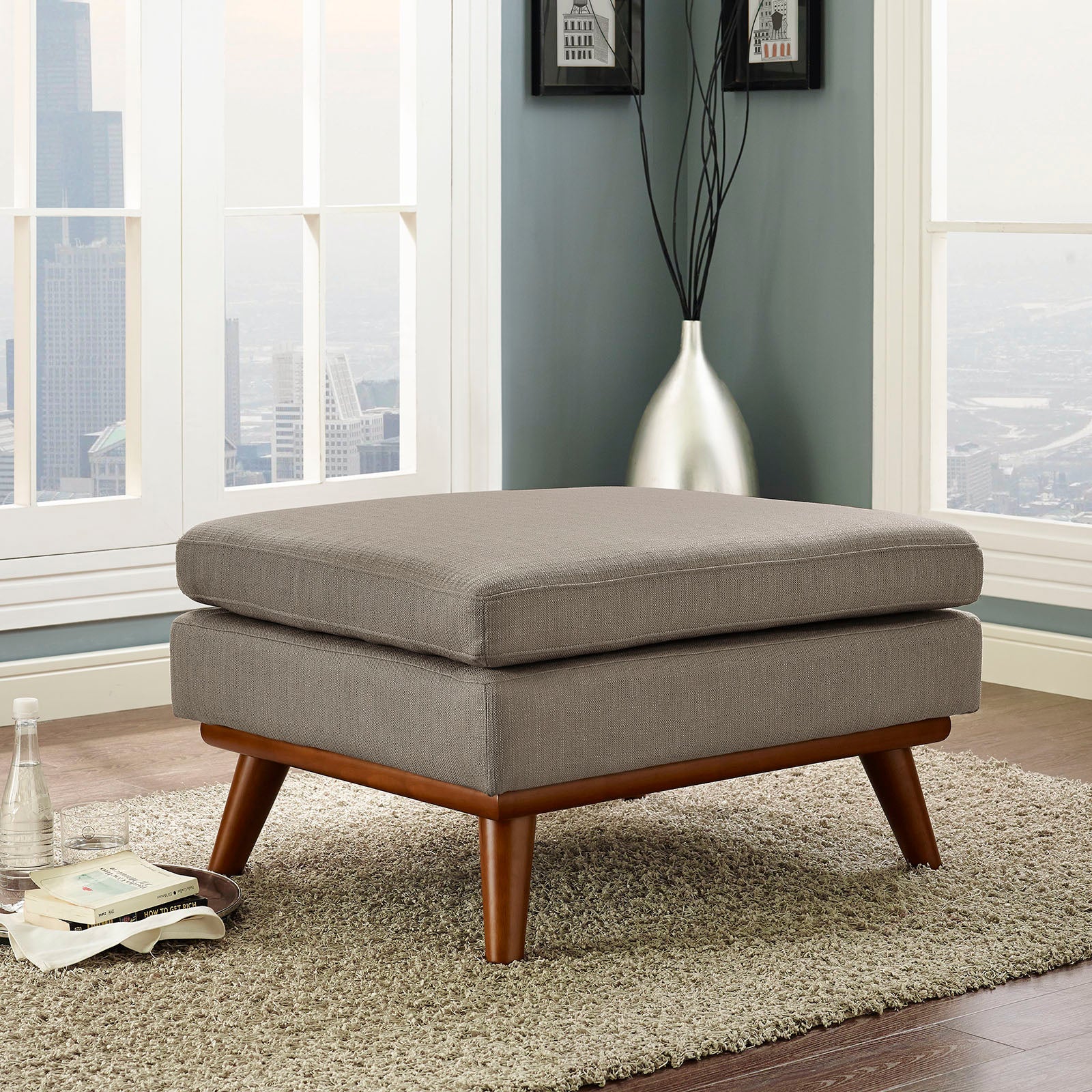 Engage Upholstered Fabric Ottoman - Image 14