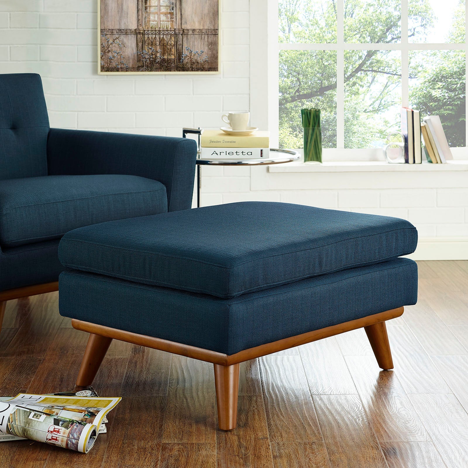 Engage Upholstered Fabric Ottoman - Image 2