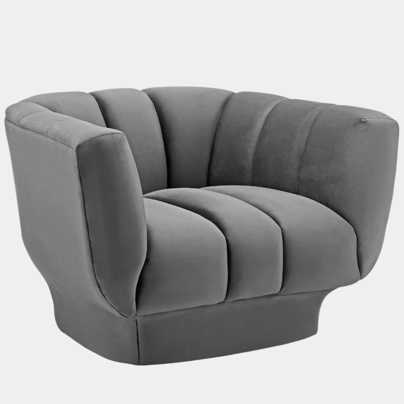 Entertain Vertical Channel Tufted Performance Velvet Armchair - Image 5