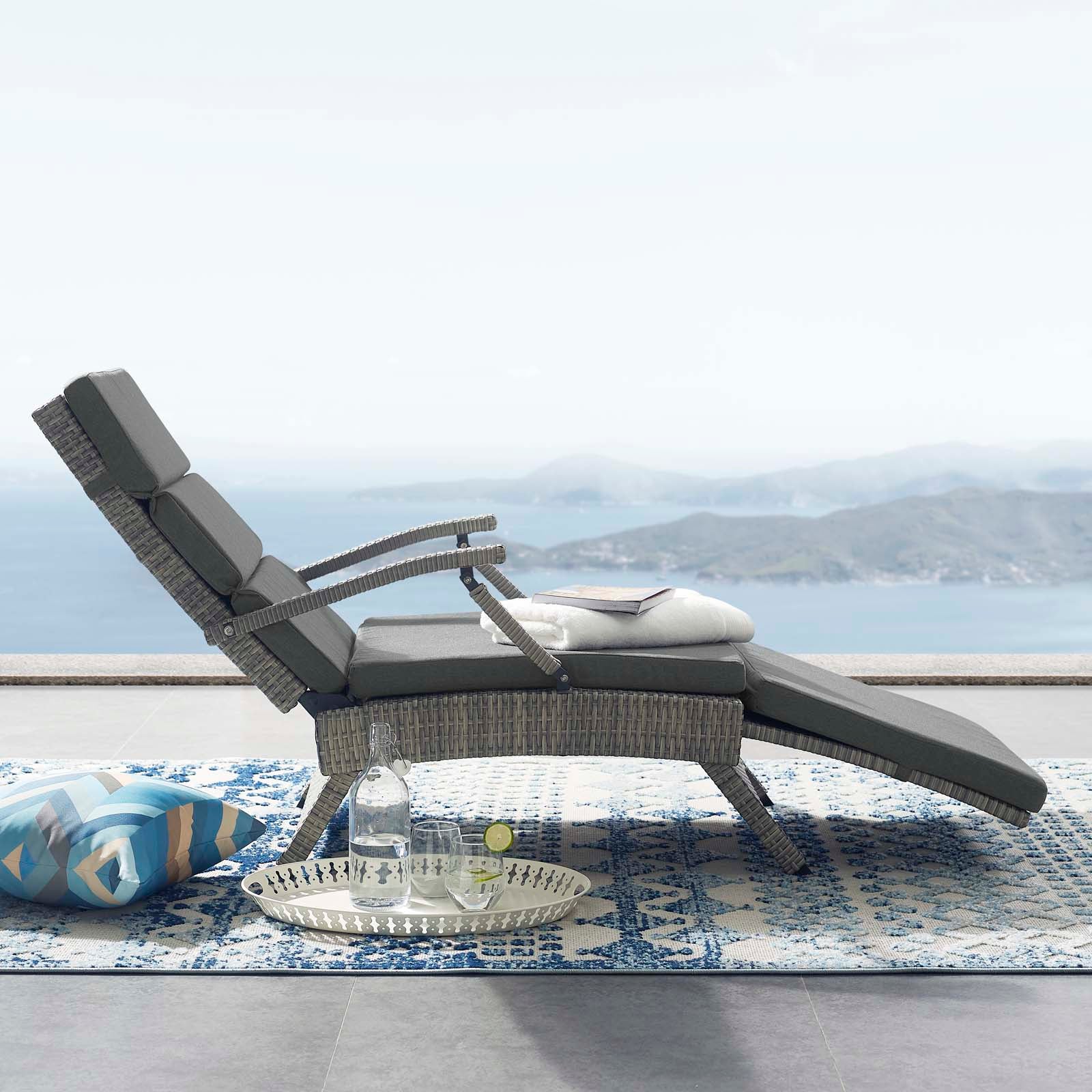 Envisage Chaise Outdoor Patio Wicker Rattan Lounge Chair - Image 12