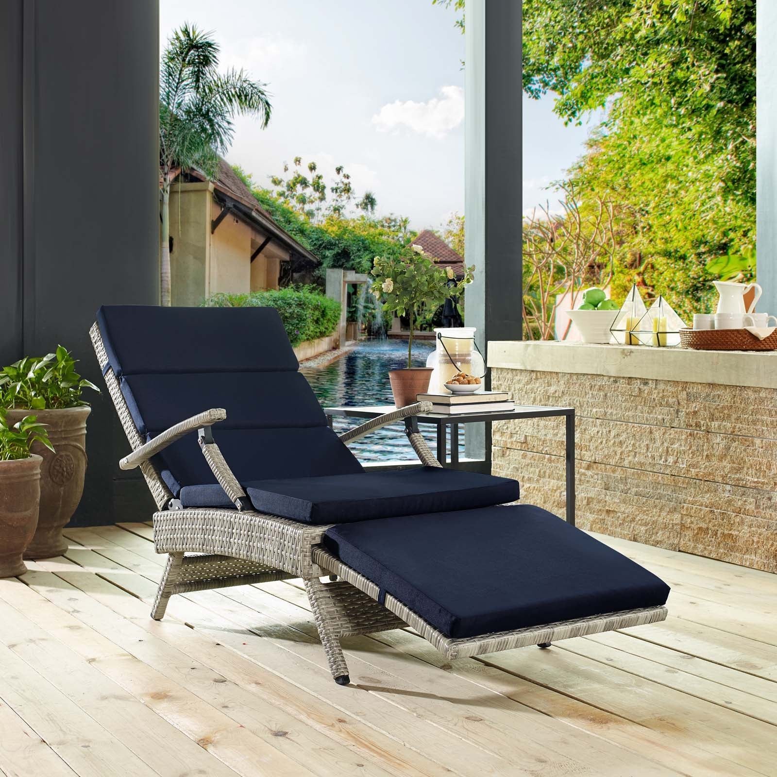 Envisage Chaise Outdoor Patio Wicker Rattan Lounge Chair - Image 32