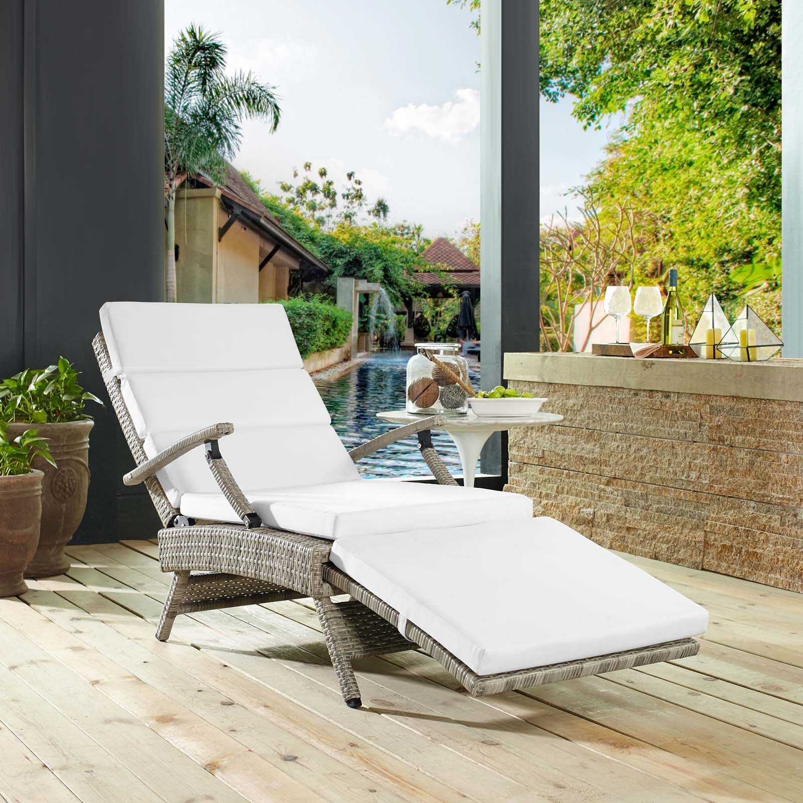 Envisage Chaise Outdoor Patio Wicker Rattan Lounge Chair - Image 42