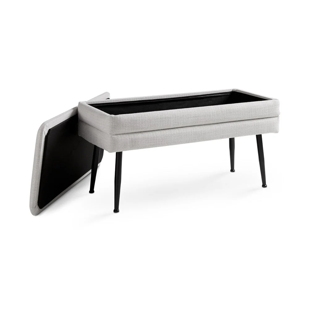 Enya Storage Bench Grey Linen - Image 3