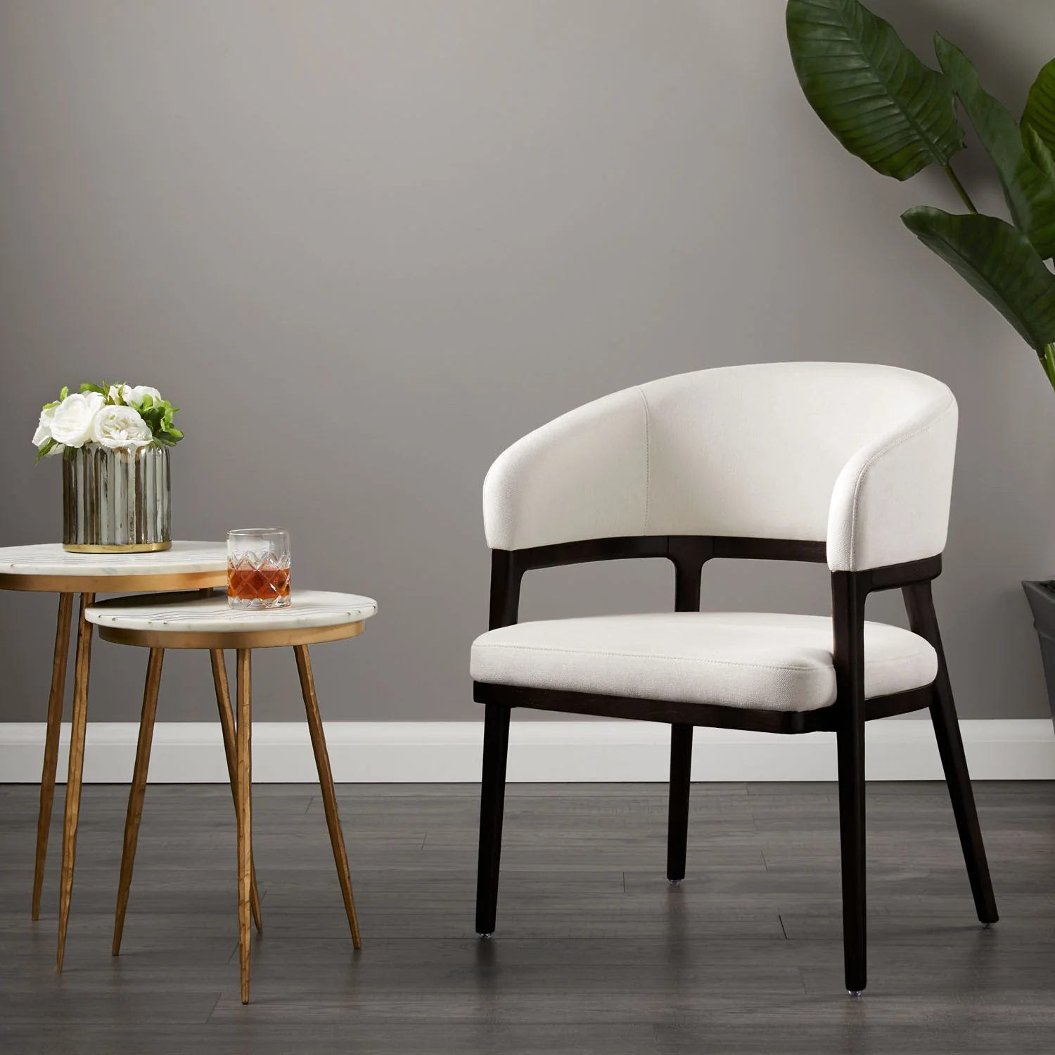 Erica Dining Chair White Linen - Image 2