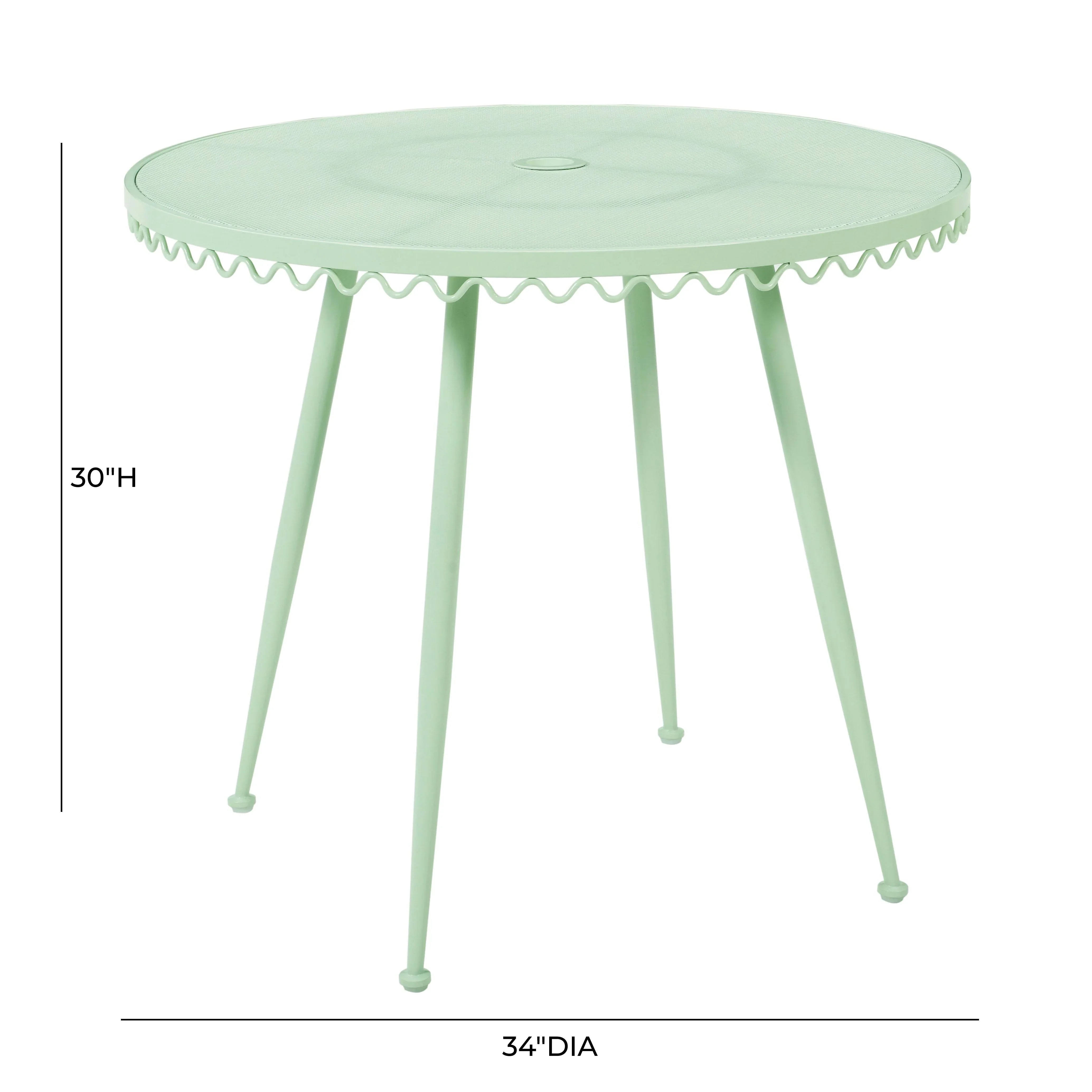 Erica 34" Wrought Iron Outdoor Round Cafe Table - Image 14
