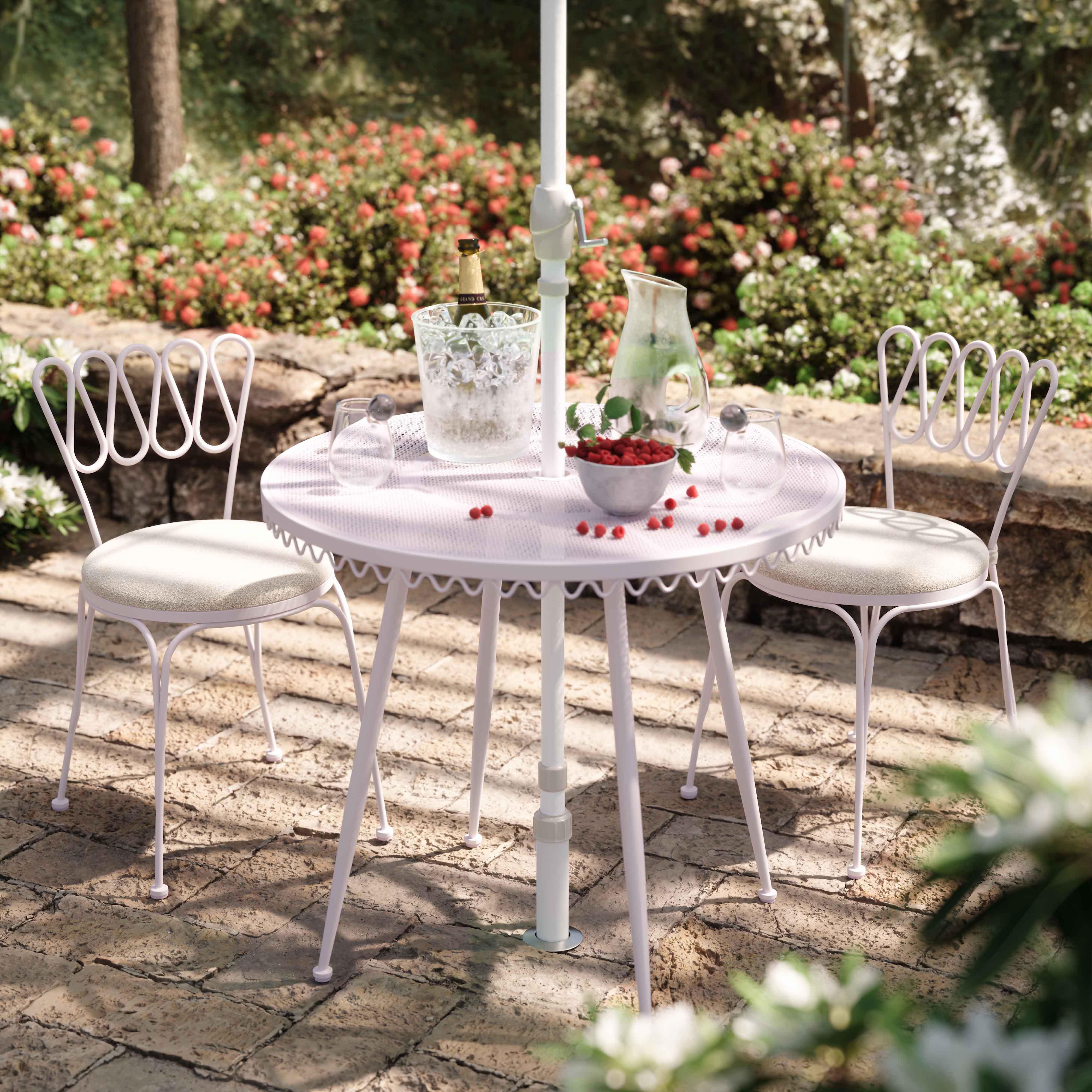 Erica 34" Wrought Iron Outdoor Round Cafe Table - Image 2