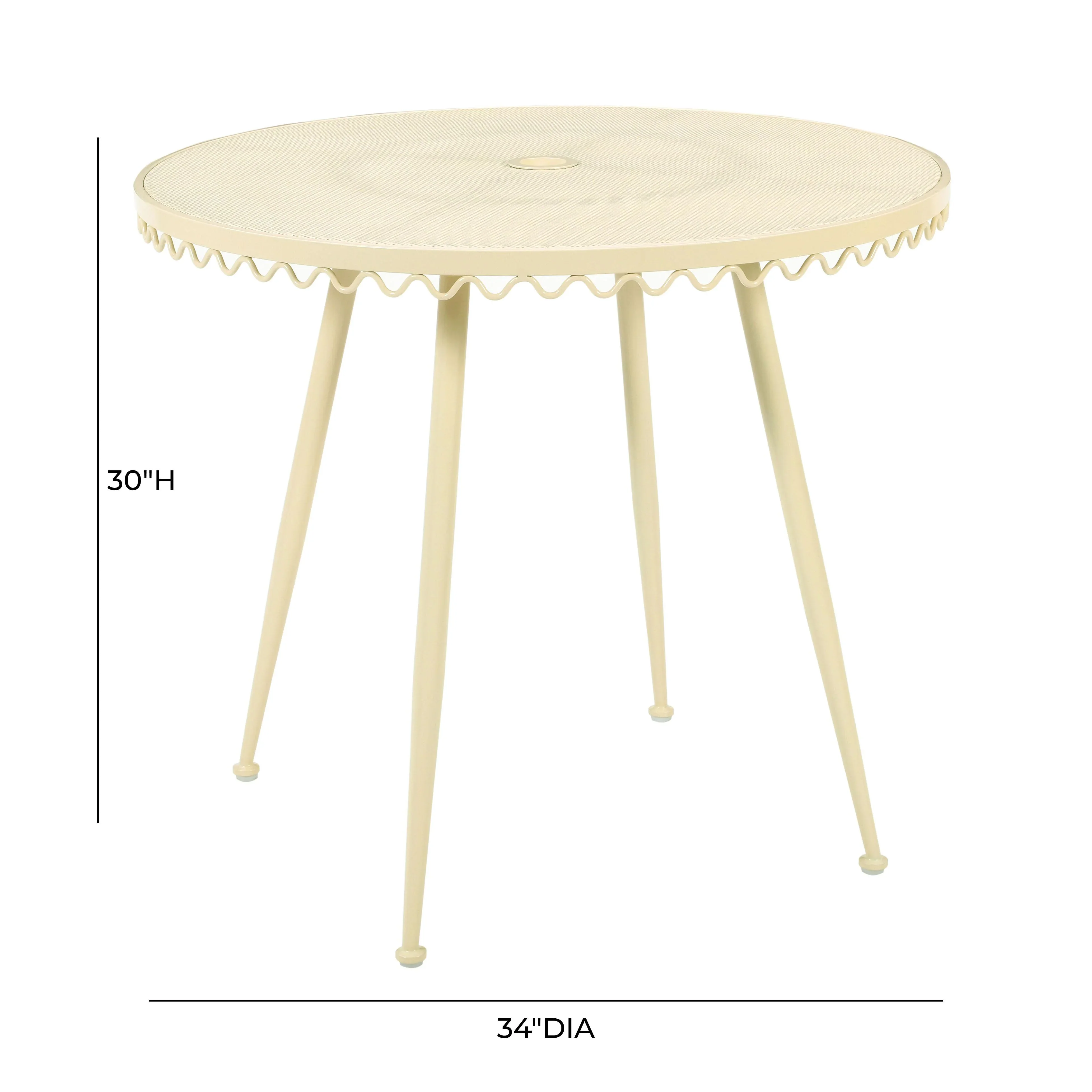 Erica 34" Wrought Iron Outdoor Round Cafe Table - Image 21