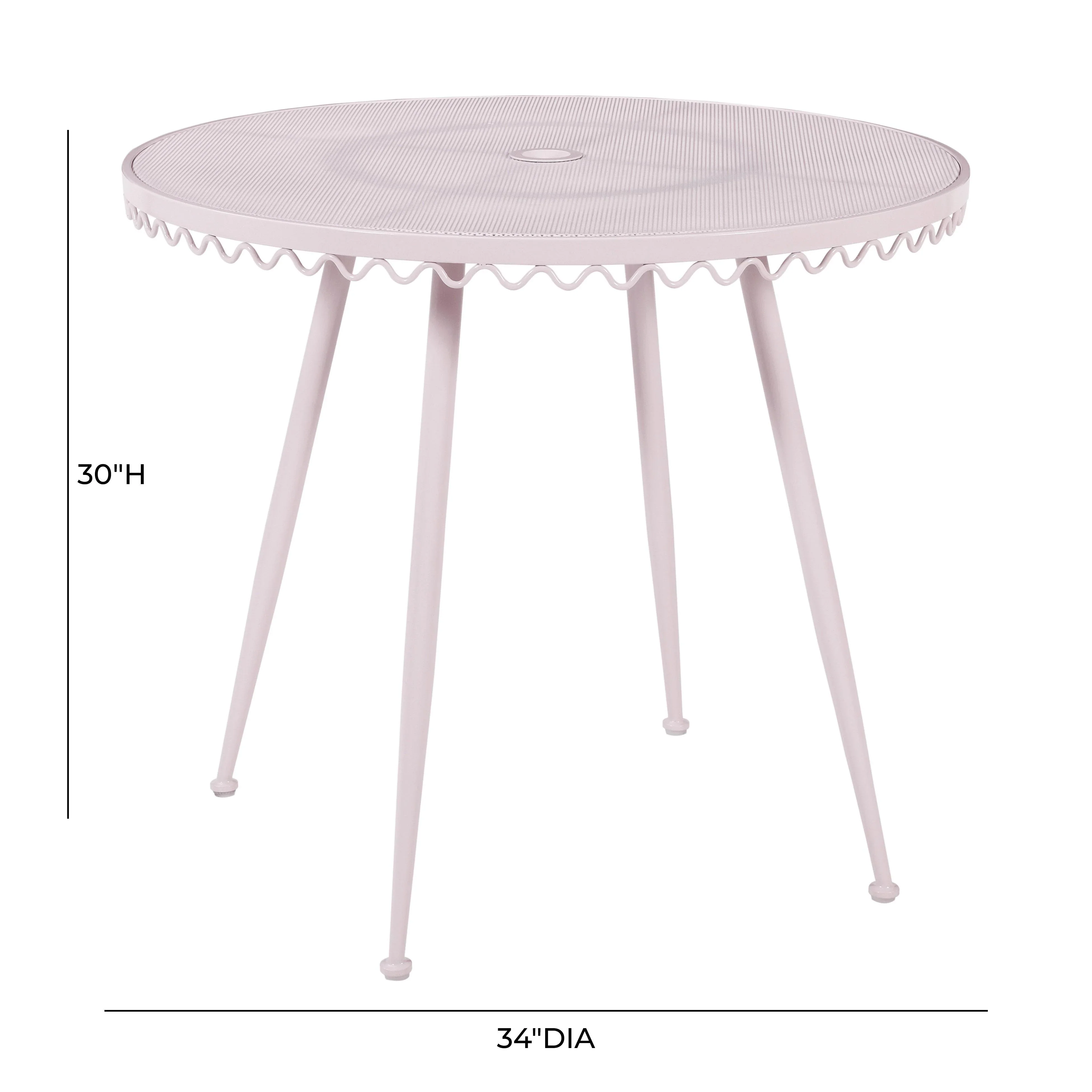 Erica 34" Wrought Iron Outdoor Round Cafe Table - Image 7