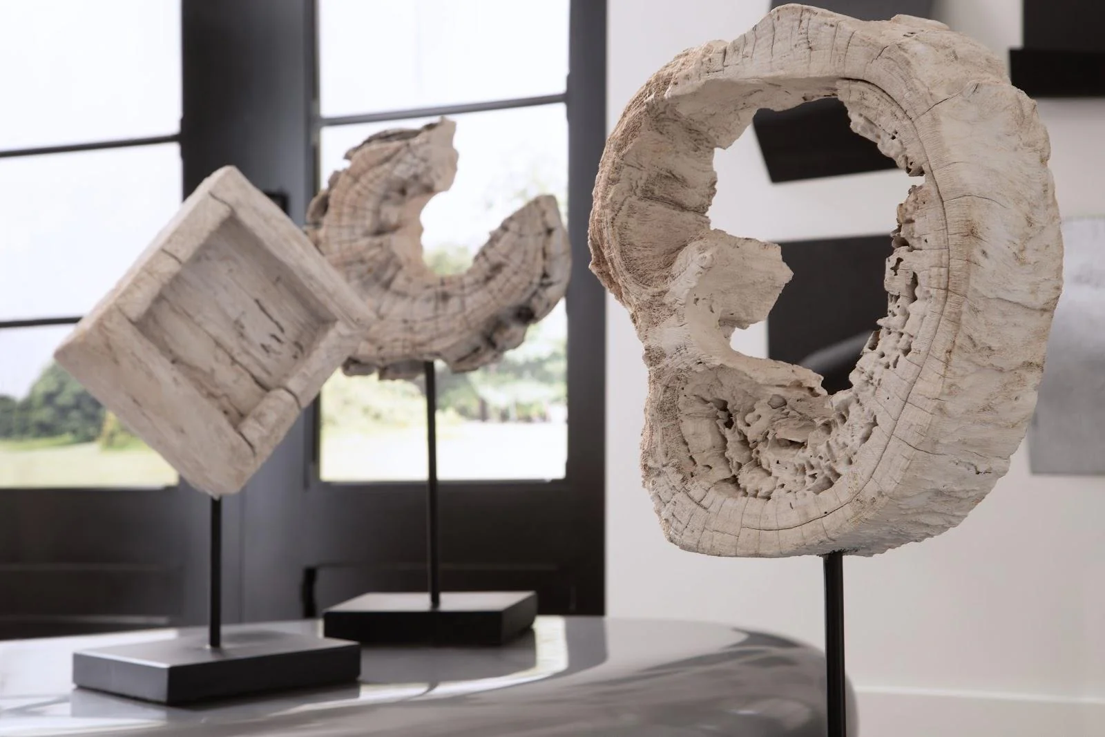 Eroded Wood C Sculpture on Stand ,Assorted - Image 3