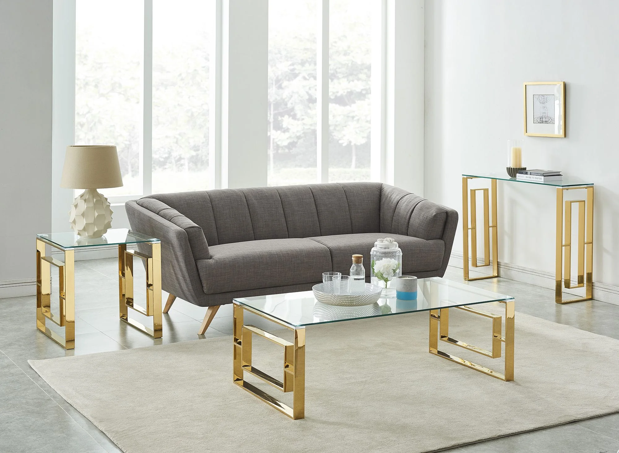 Eros Accent Table in Gold - Image 3