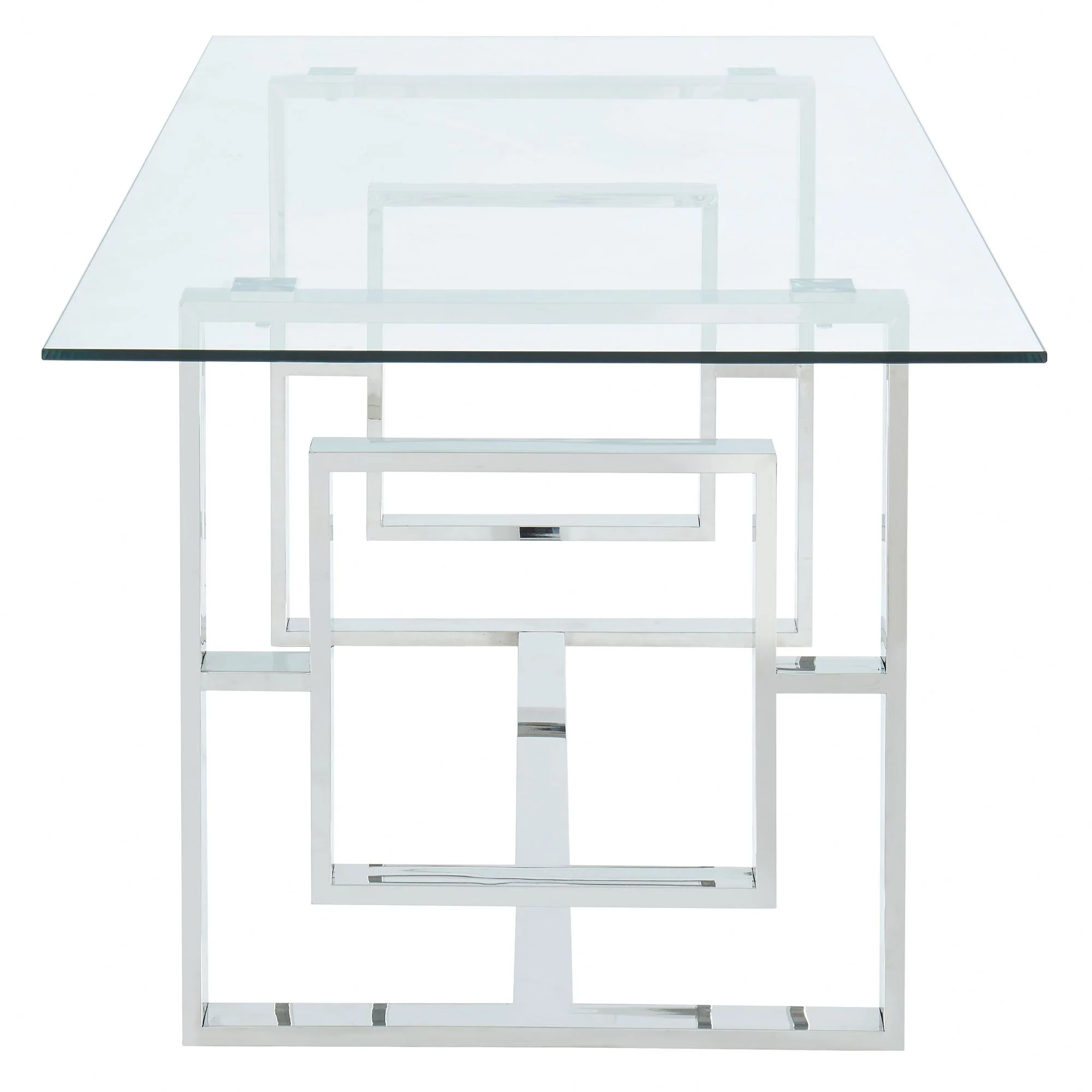 Eros Rectangular Dining Table in Silver - Image 5